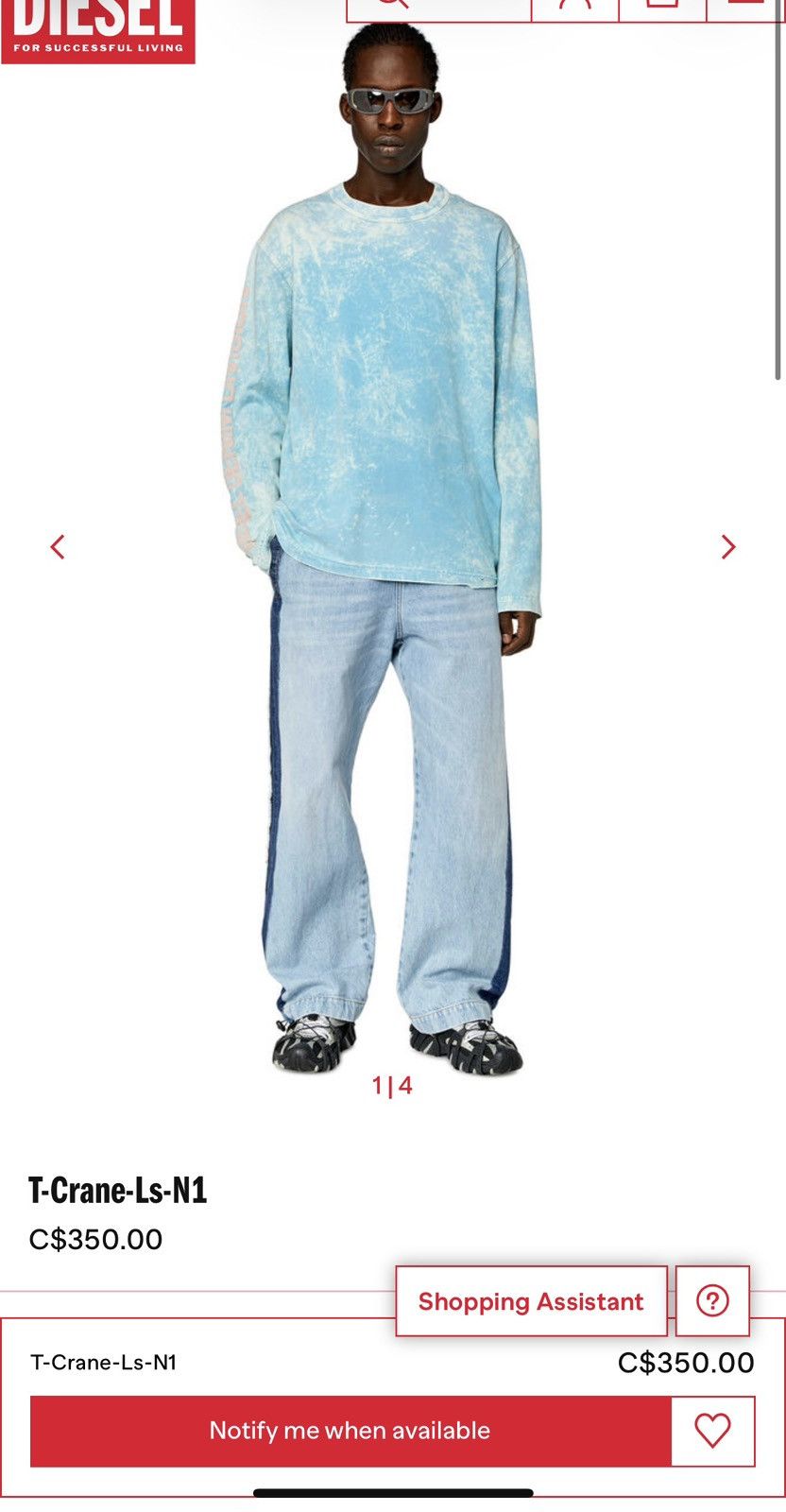 Diesel 🔥 Diesel Long Sleeve Acid-Wash Size M Size US M / EU 48-50 / 2 - 7 Thumbnail