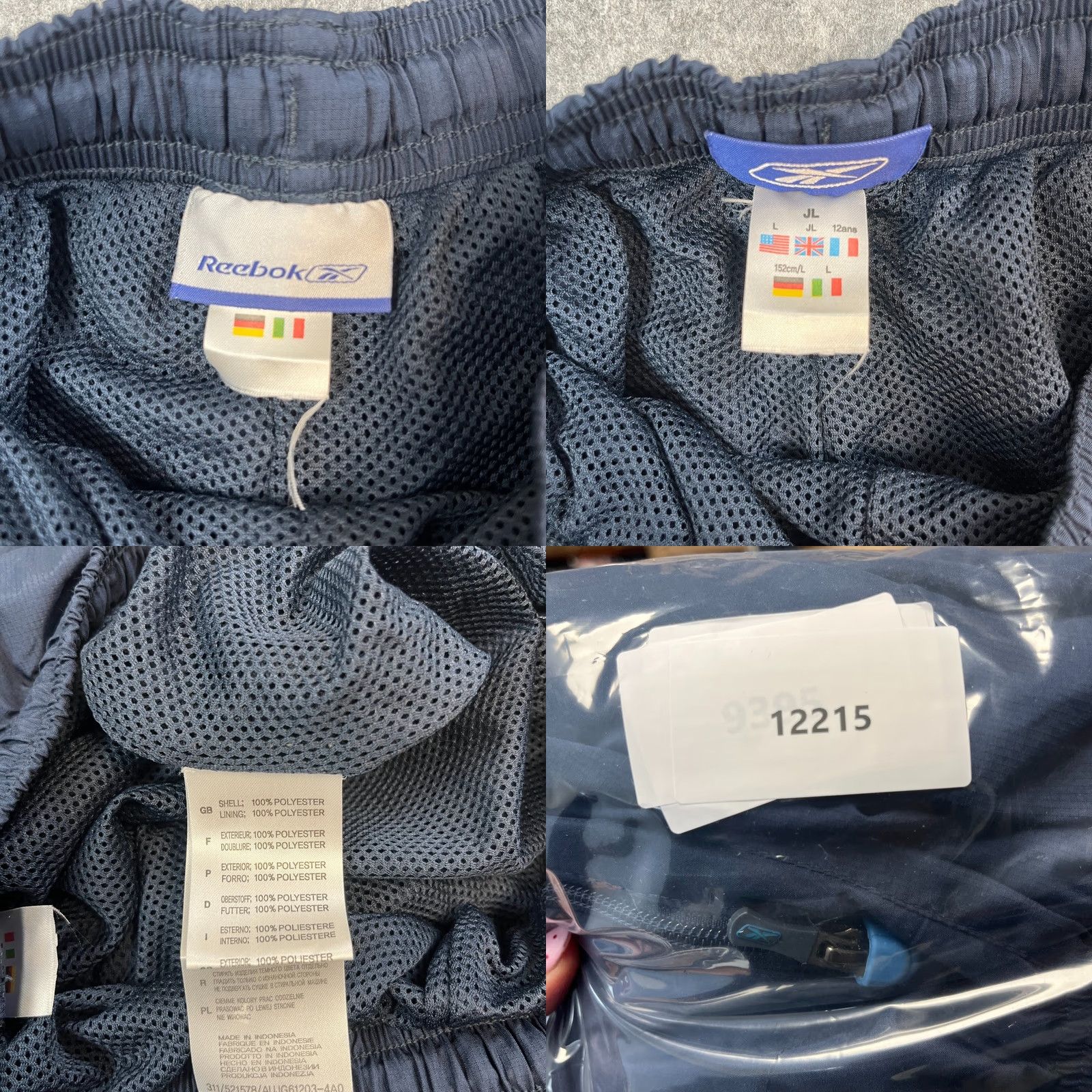 Reebok Reebok Mens Track Pants Sweat Joggers S Blue Relaxed Zip Pockets Y2K Size US 29 - 8 Thumbnail