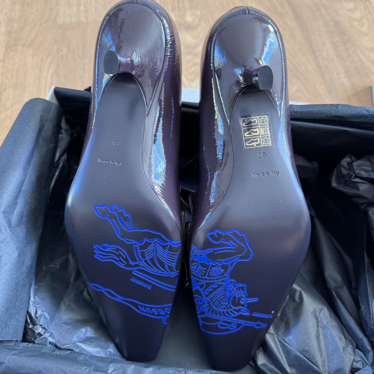 Burberry Burberry Storm 50mm leather pumps In Purple Size 38 Size US 8 / IT 38 - 5 Thumbnail