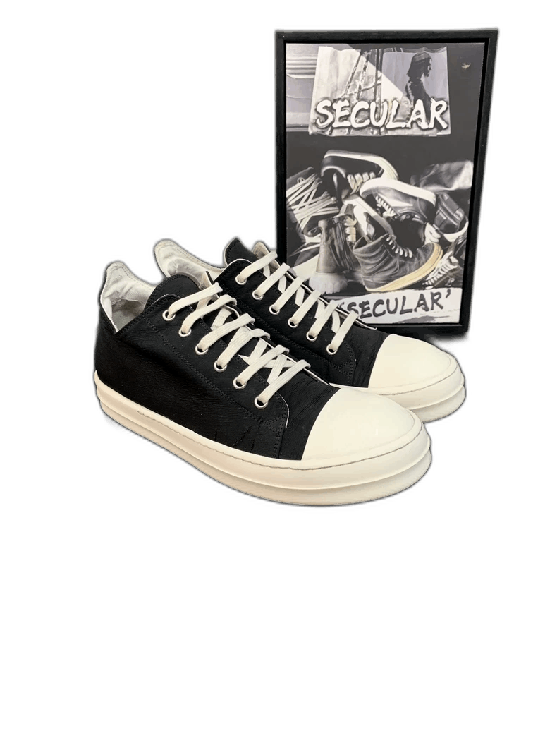Rick Owens Rick Owens Black and White Low Top Sneakers-2508 Size US 10 / EU 43 - 1 Thumbnail