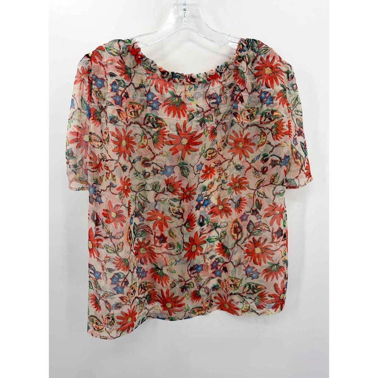Joie Pre-Owned Joie Ivory Floral Button Down Size Medium Shirt Womens Size M / US 6-8 / IT 42-44 - 2 Thumbnail