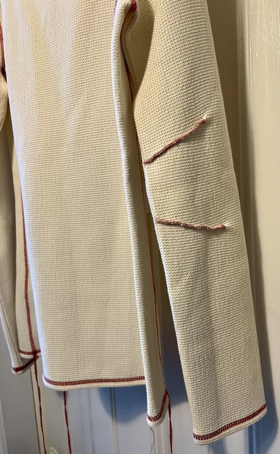 MM6 Authentic MM6 Maison Margiela Jacket neutral red whipstitch Size L / US 10 / IT 46 - 2 Thumbnail