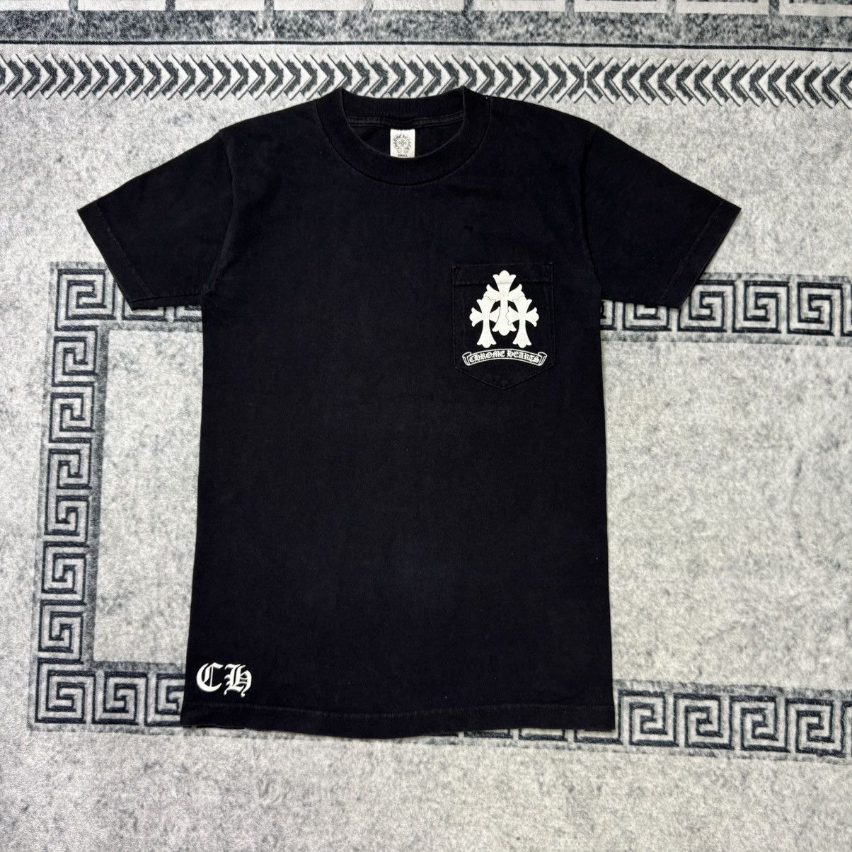 【Chrome Hearts】Cemetery Cross Tire Tracks T-shirt★半袖 Chrome Hearts Cemetery Cross Tire Tracks T-shirt White Men's