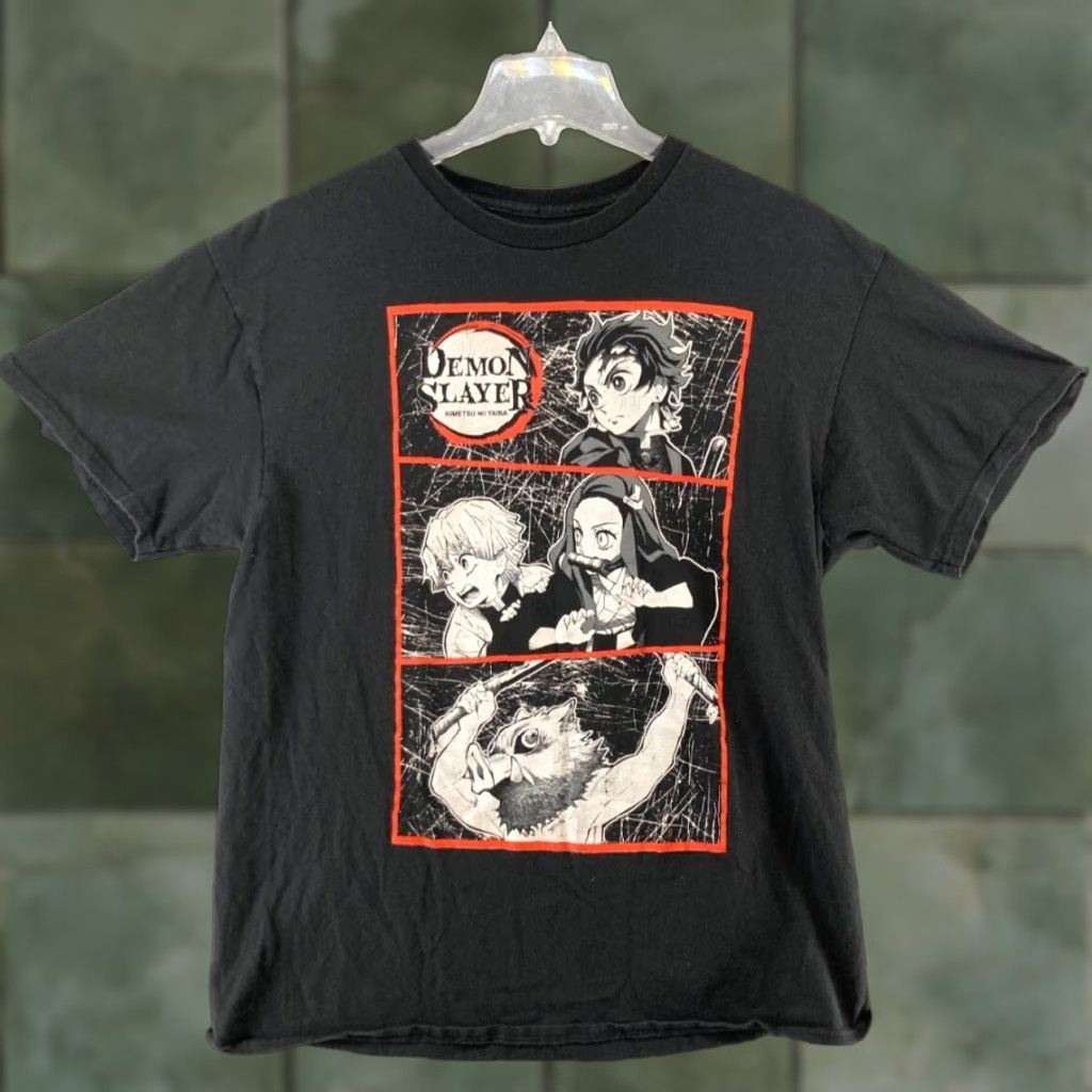 Vintage Demon SLayer T Shirt Large Black Tee – 90s, Anime, Movie Graphic Print Men Shirt L Black T-Shirt (Adult) Size US L / EU 52-54 / 3 - 1 Thumbnail