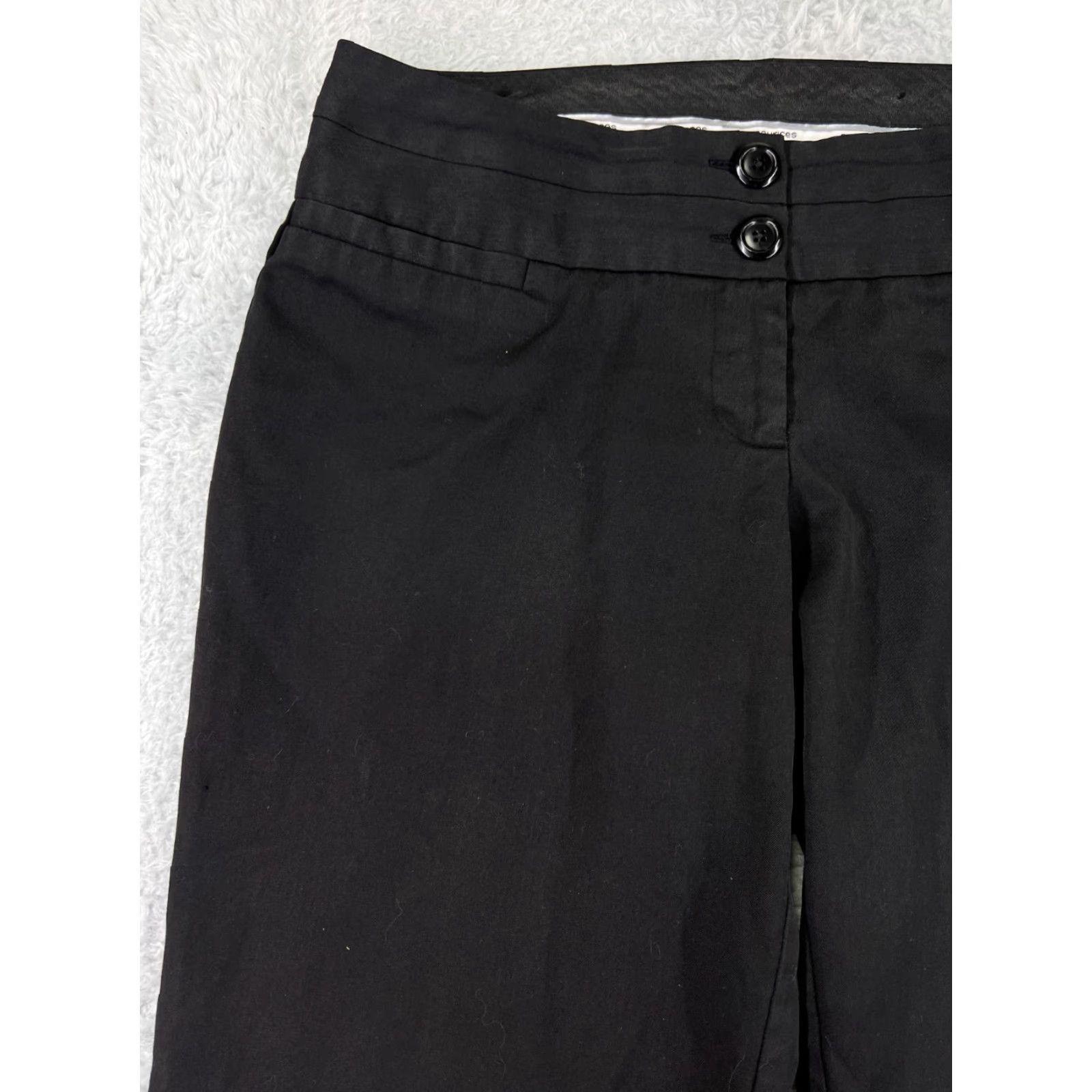 Zara Zara Pants Womens 32 Black Stretch Pockets Chino Straight Regular Cotton Blend Twill Button Zip Front Size 24" / US 00 / IT 34 - 6 Thumbnail