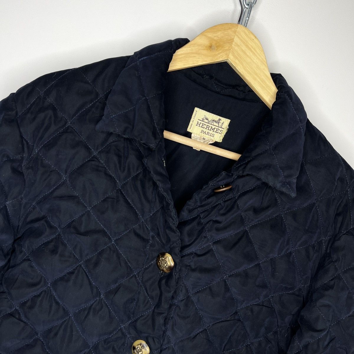 Hermes Women's Hermes Paris Quilted Jacket Coat Dark Navy Size 40 Size M / US 6-8 / IT 42-44 - 4 Thumbnail