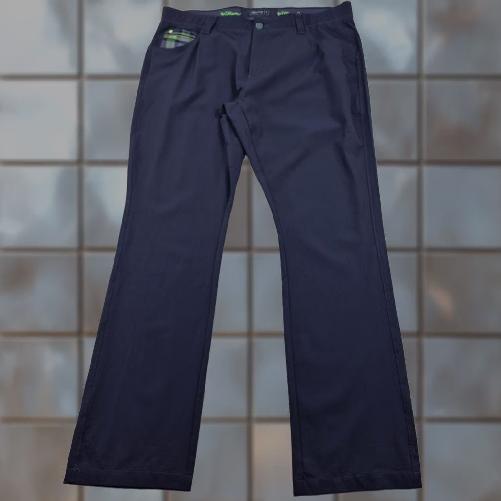 Vintage William Murray Pants Mens 38x32 Blue Khakis Straight Fit Stretch Golf Casual Shirt Hat? Size US 38 / EU 54 - 1 Thumbnail