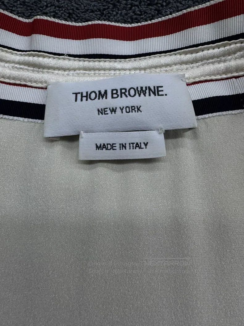 Thom Browne Thom Browne White silk cardigan with stripes Size S / US 4 / IT 40 - 3 Thumbnail