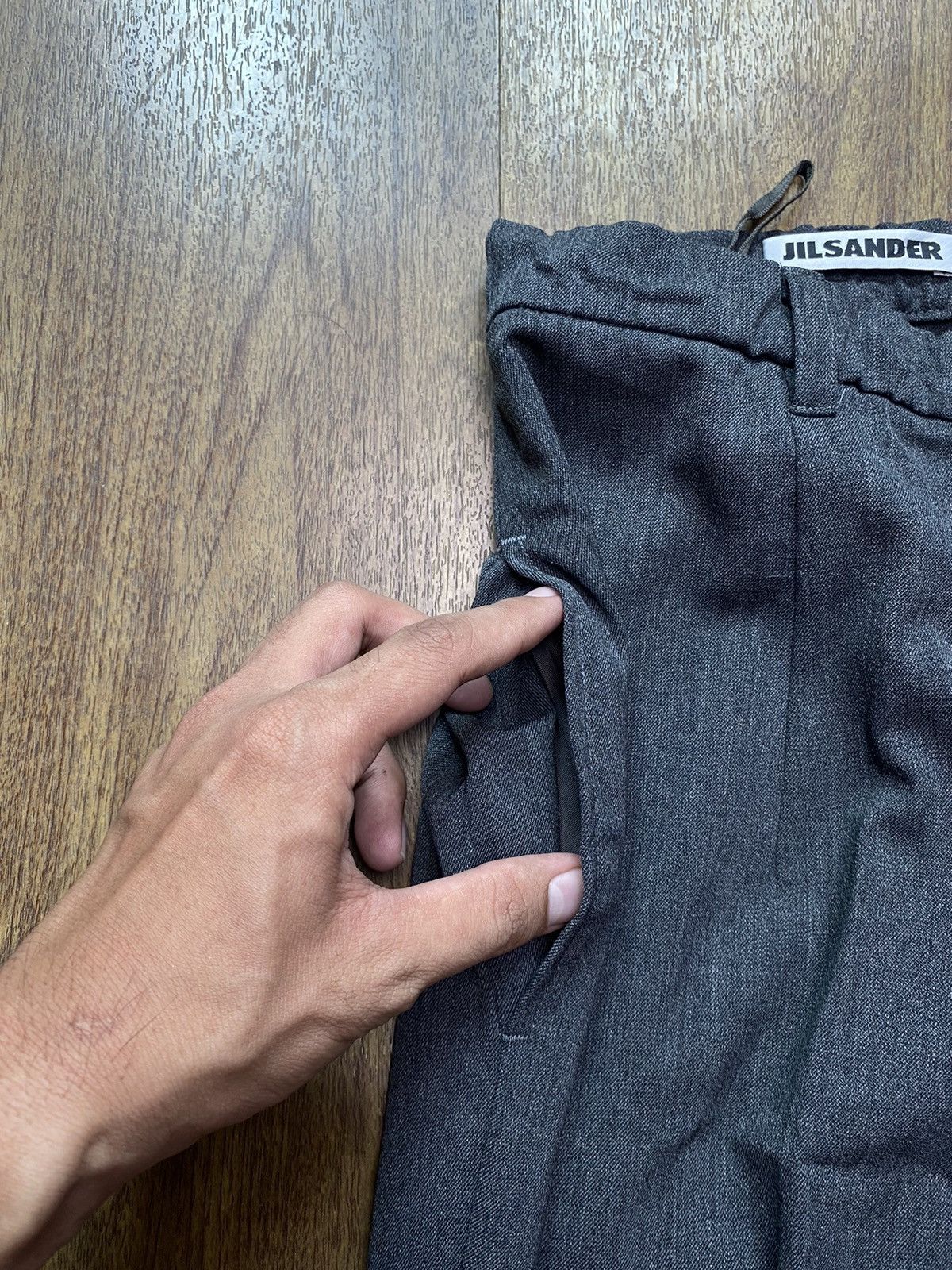 Jil Sander × Raf Simons 2000s Grey Woolblend Trousers Size US 31 - 7 Thumbnail