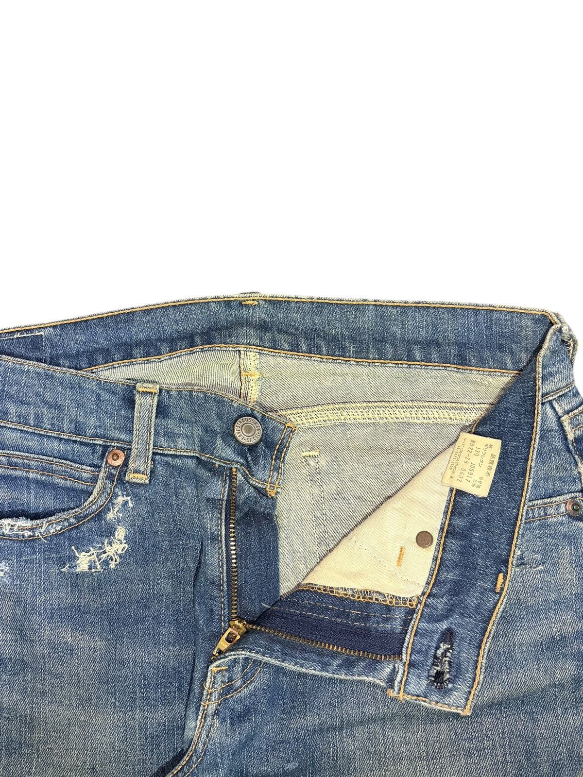 Levi's Vintage 90s Levis 522 Rusty Wash Distressed Jeans Size 30" / US 8 / IT 44 - 5 Thumbnail