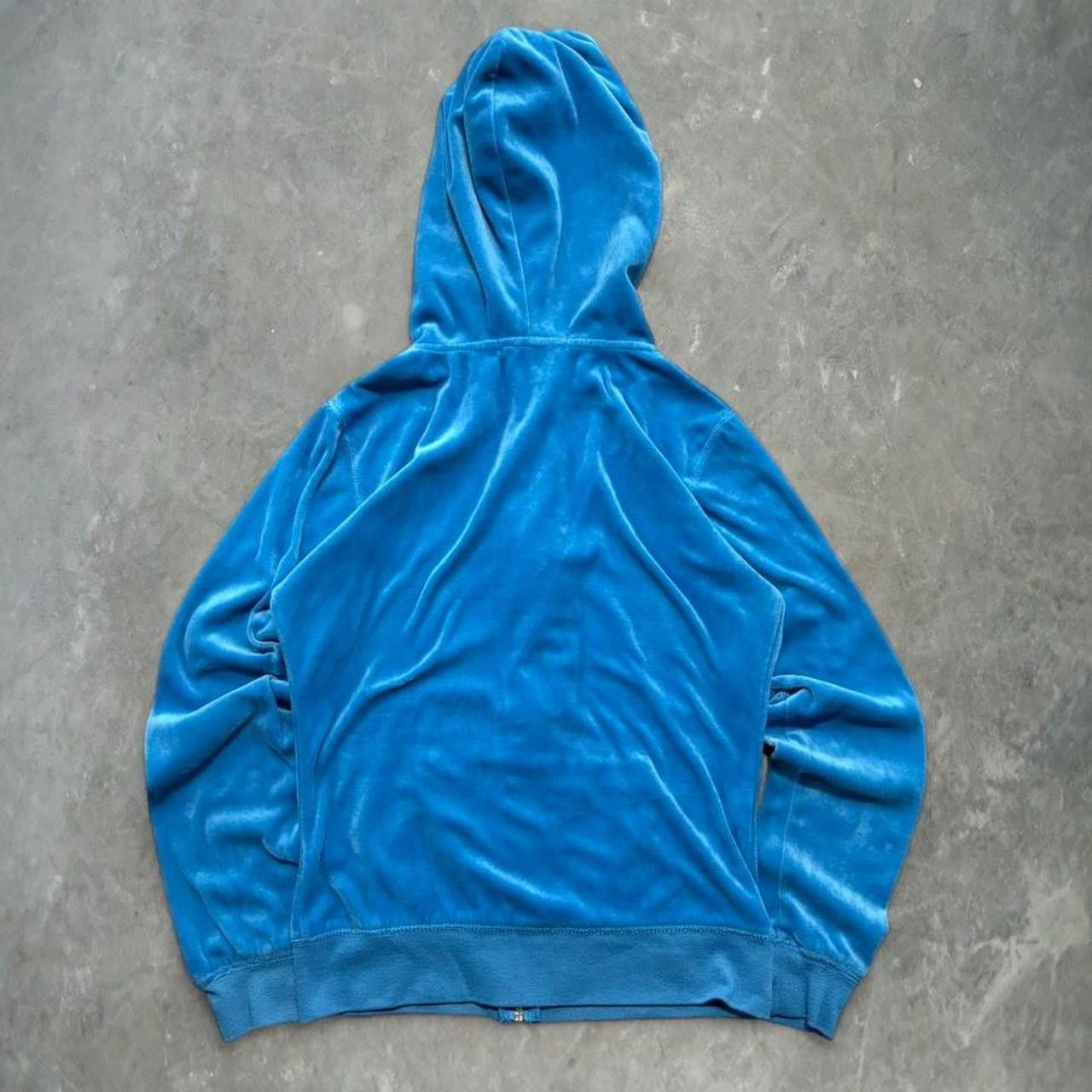 Vintage Crazy Vintage Y2K/2000s Velvet Silk Baby Blue Beta House Zipup Hoodie! Size US S / EU 44-46 / 1 - 2 Thumbnail