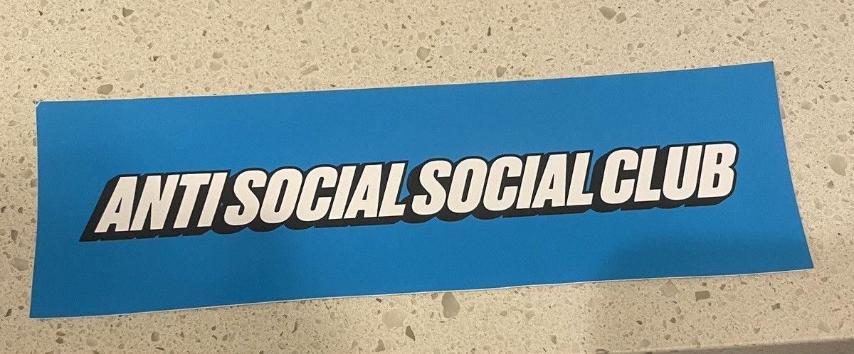 Anti Social Social Club Anti Social Social Club Box Logo Sticker Blue Size ONE SIZE - 1 Thumbnail