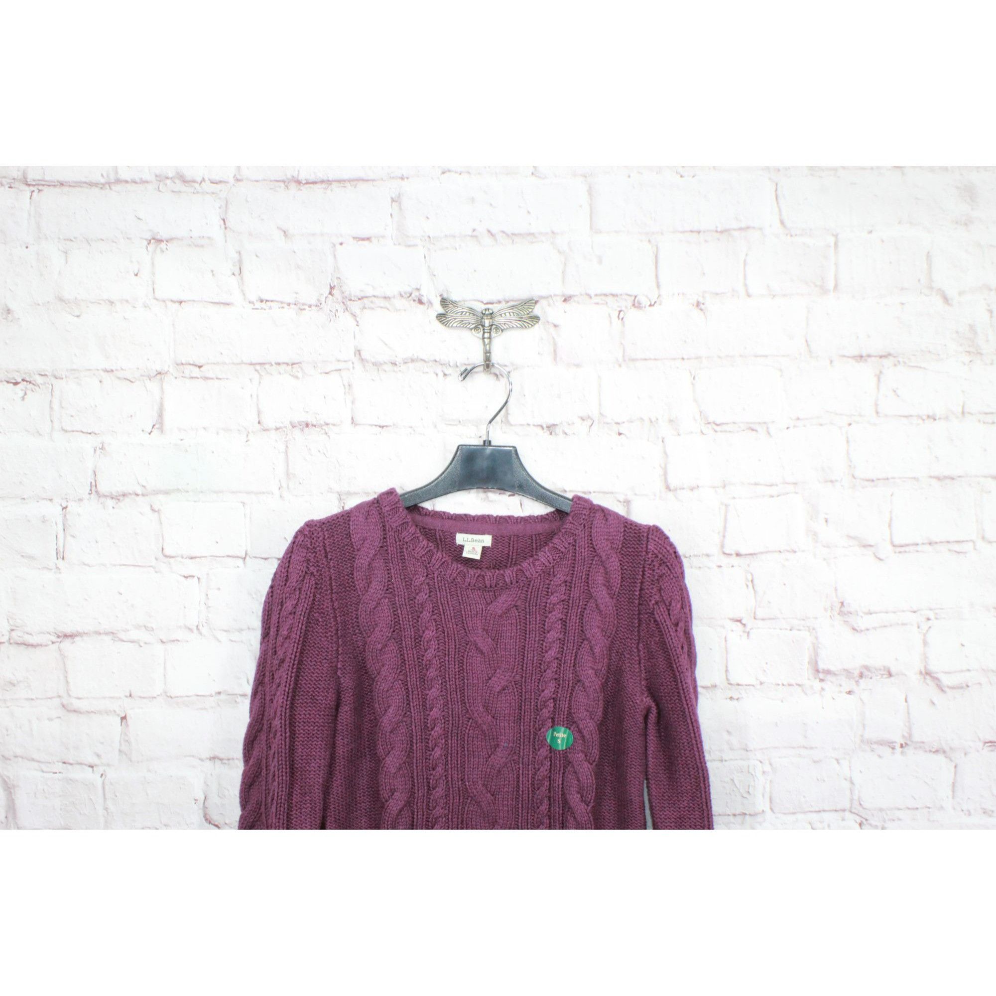 L.L. Bean LL Bean Women's Double L Cable Sweater Crewneck Cotton Size S / US 4 / IT 40 - 2 Thumbnail