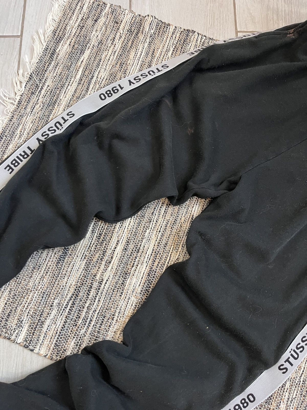 Stussy × Vintage Rare Vintage Stussy Sweatpants Black logo faded velours Size 30" / US 8 / IT 44 - 4 Thumbnail