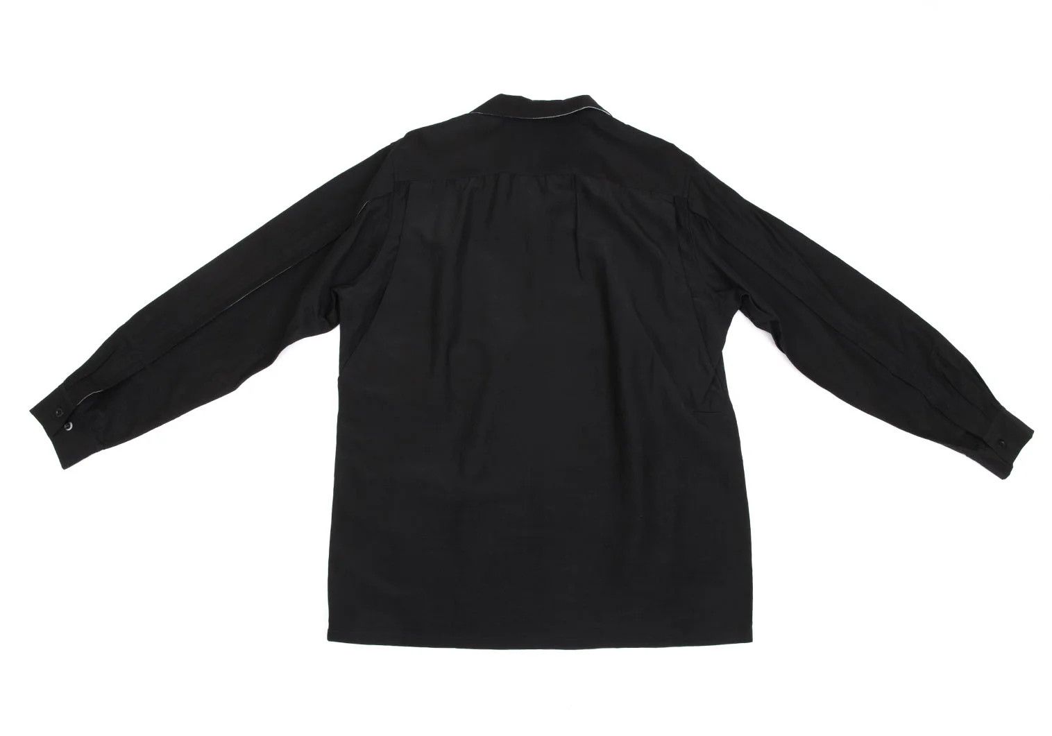 Yohji Yamamoto Yohji Yamamoto Silk Blend Open Collar Shirt Size US L / EU 52-54 / 3 - 11 Thumbnail