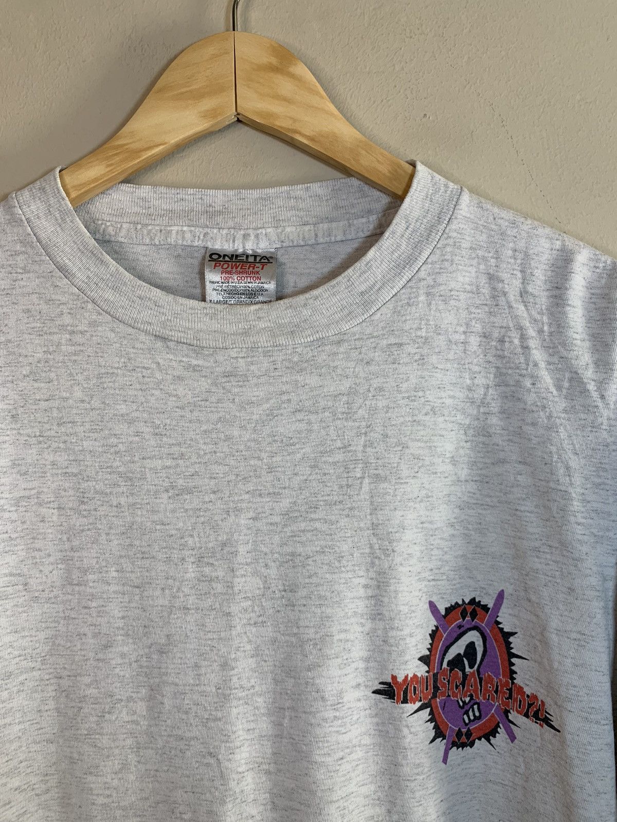 Vintage *RARE* Vintage 90’s You Scared?! Ski Snowshoe Skiing T-Shirt Size US XL / EU 56 / 4 - 4 Thumbnail