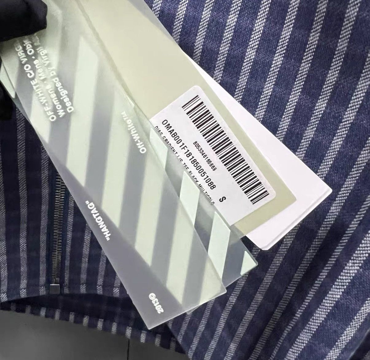 Off-White OFF-WHITE OW White & Blue Stripe Flame Skull Jacket J41 Size US XS / EU 42 / 0 - 5 Thumbnail