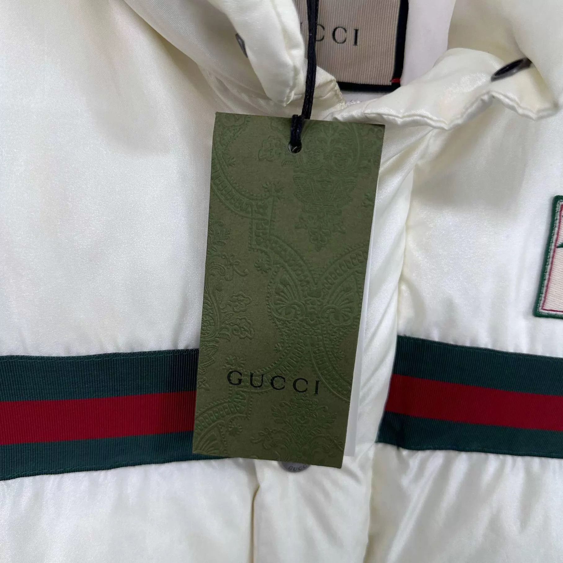 Gucci GUCCI Women's Ivory Classic Webbing Puffer Jacket Size XS / US 0-2 / IT 36-38 - 5 Thumbnail