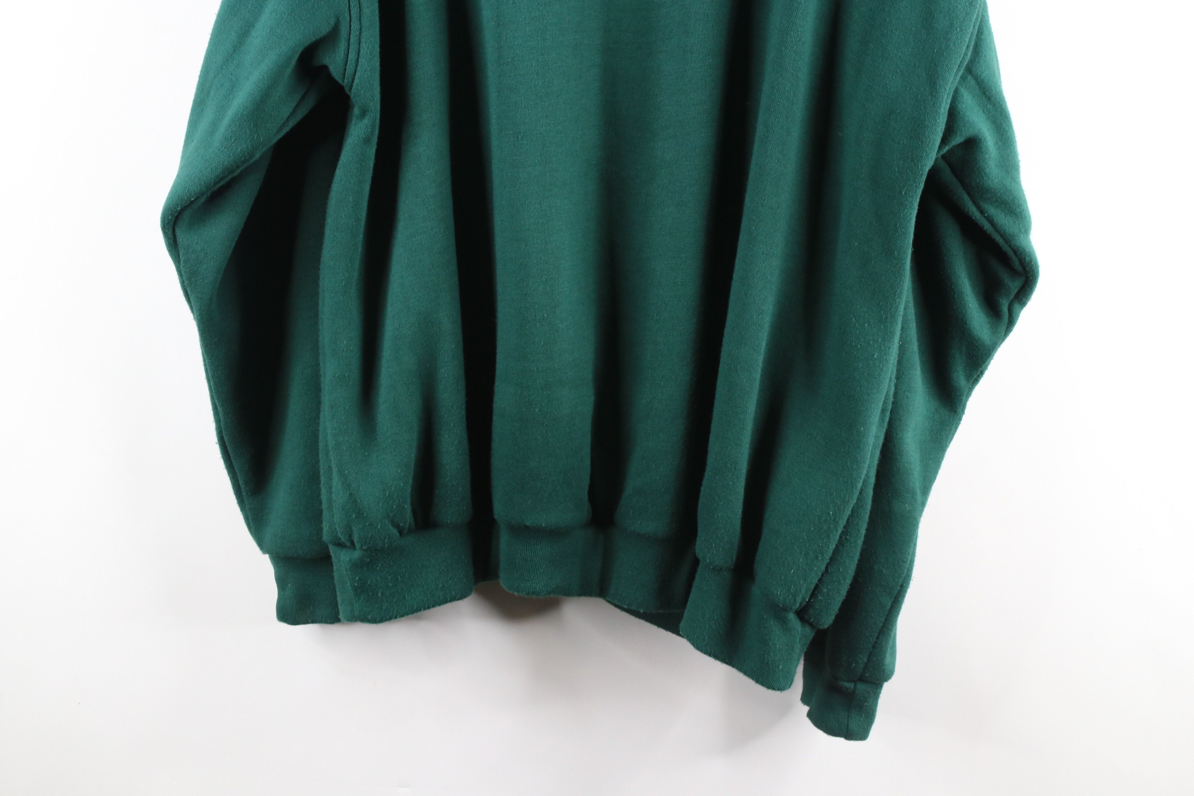 Vintage 90s Streetwear Waffle Knit Lined Hoodie Green