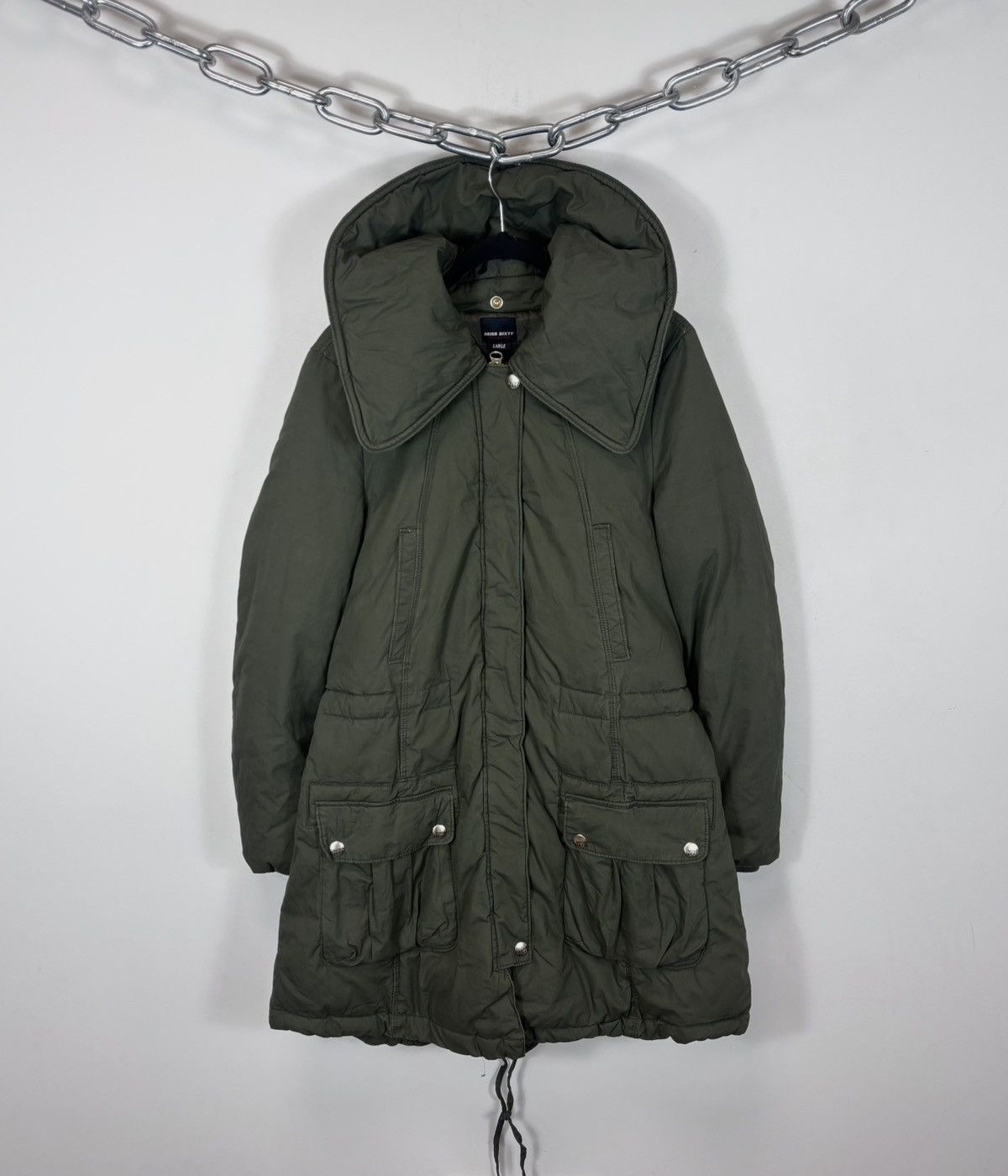 Miss Sixty Miss Sixty Women’s Olive Avant Garde Puffer Jacket Coat Size L / US 10 / IT 46 - 1 Thumbnail