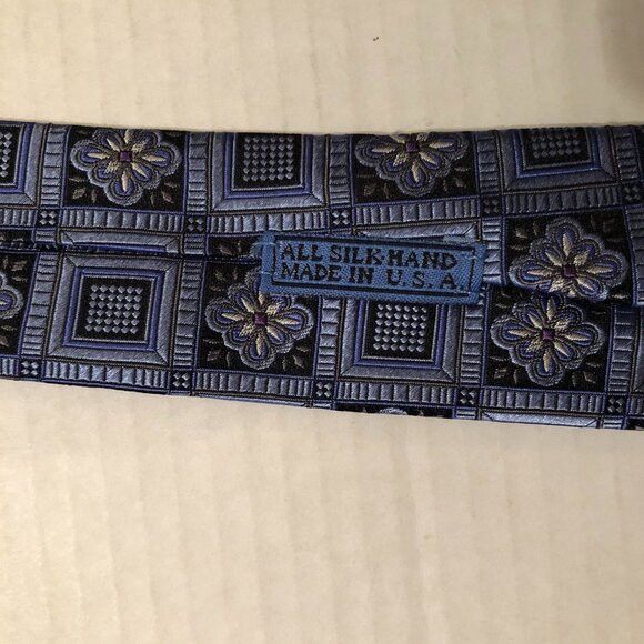 Other JZ Richards men's new blue 100%silk tie 3 1/4" X 62" Size ONE SIZE - 4 Thumbnail
