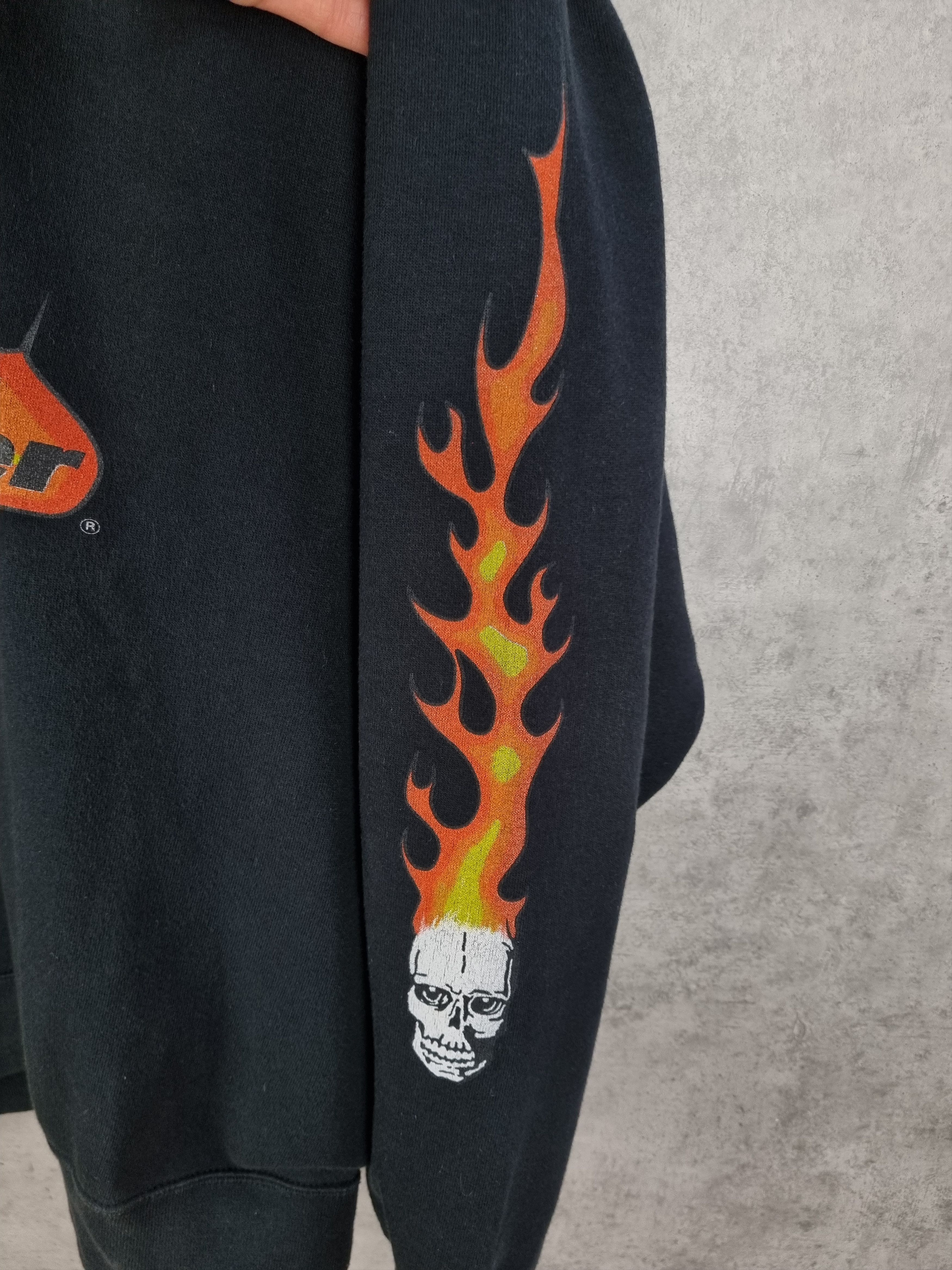 Vintage Death Dealer Flames Fire Sweatshirt Thrasher style