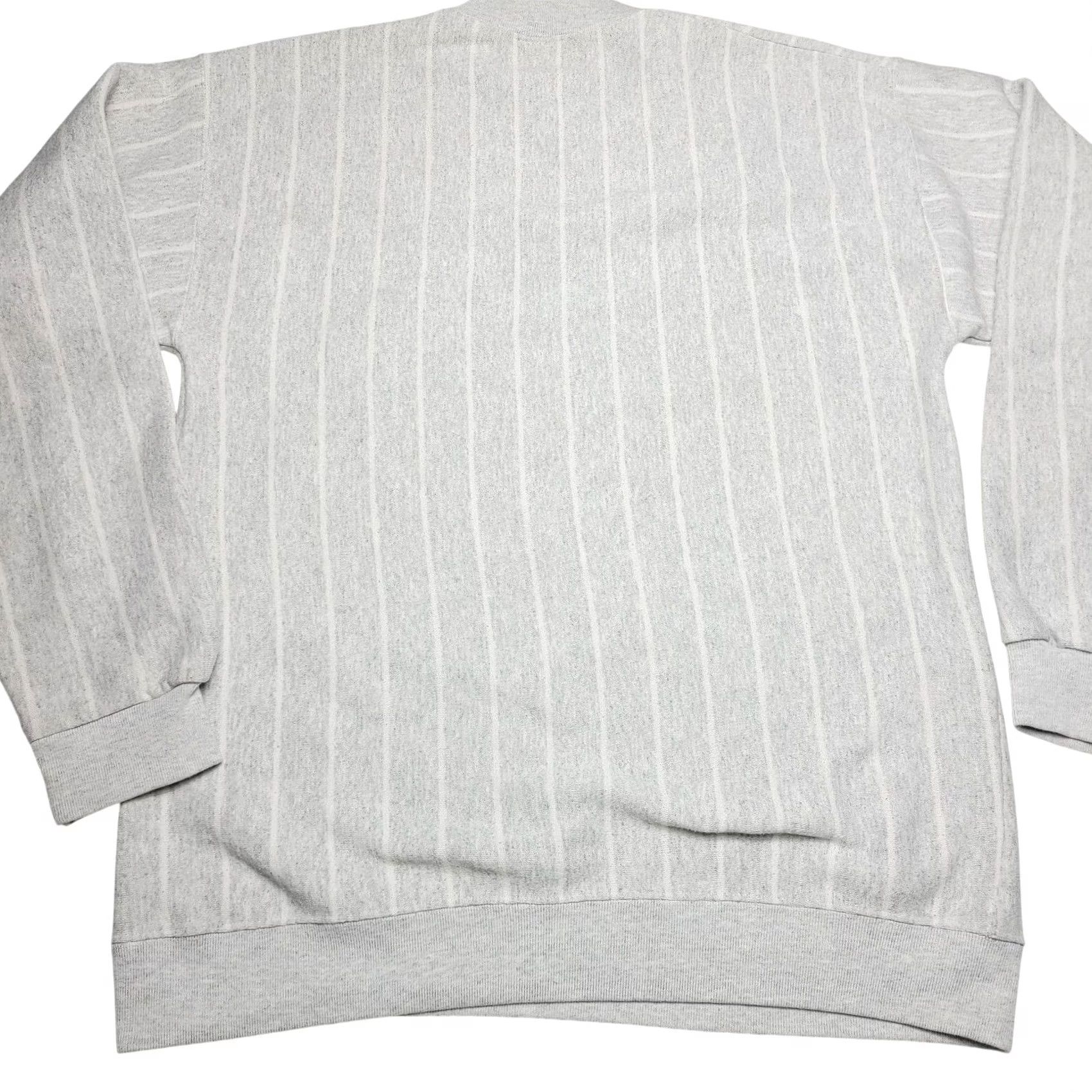 Vintage VINTAGE Cal Cru Striped Sweatshirt XL Men 90s Made In USA Gray White Mens Size US XL / EU 56 / 4 - 6 Thumbnail