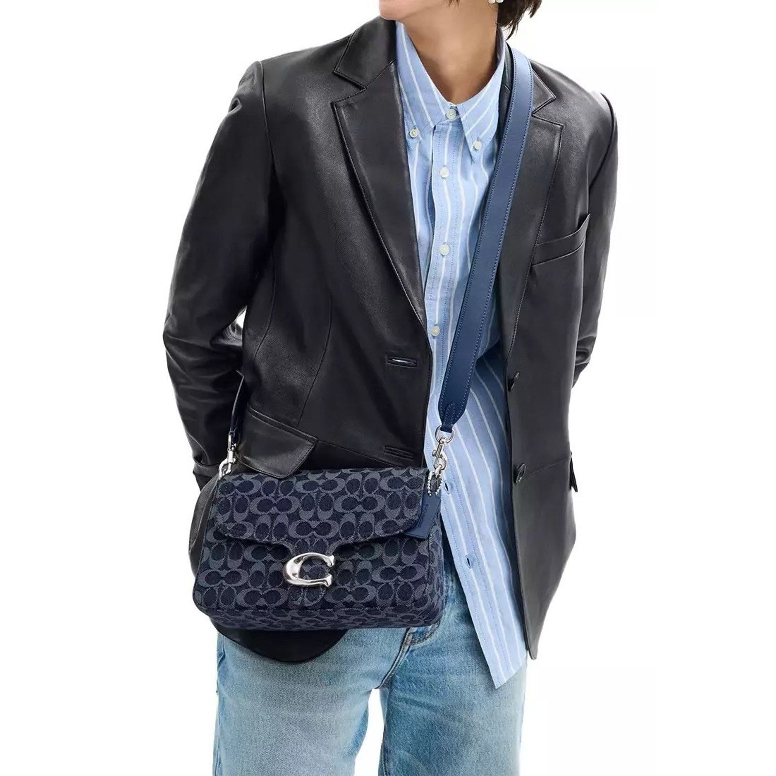 Coach NWT COACH Chain Tabby Shoulder Bag Denim Deep Blue CAN00 Size ONE SIZE - 11 Thumbnail