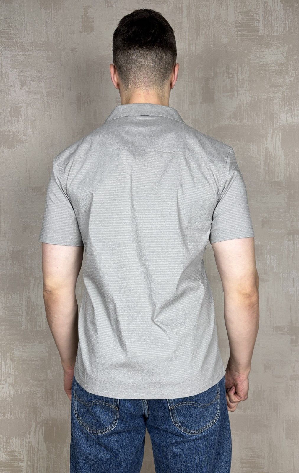 Other UK ARNE Seersucker Collar Short Sleeve Shirt in Stone Size US L / EU 52-54 / 3 - 13 Thumbnail