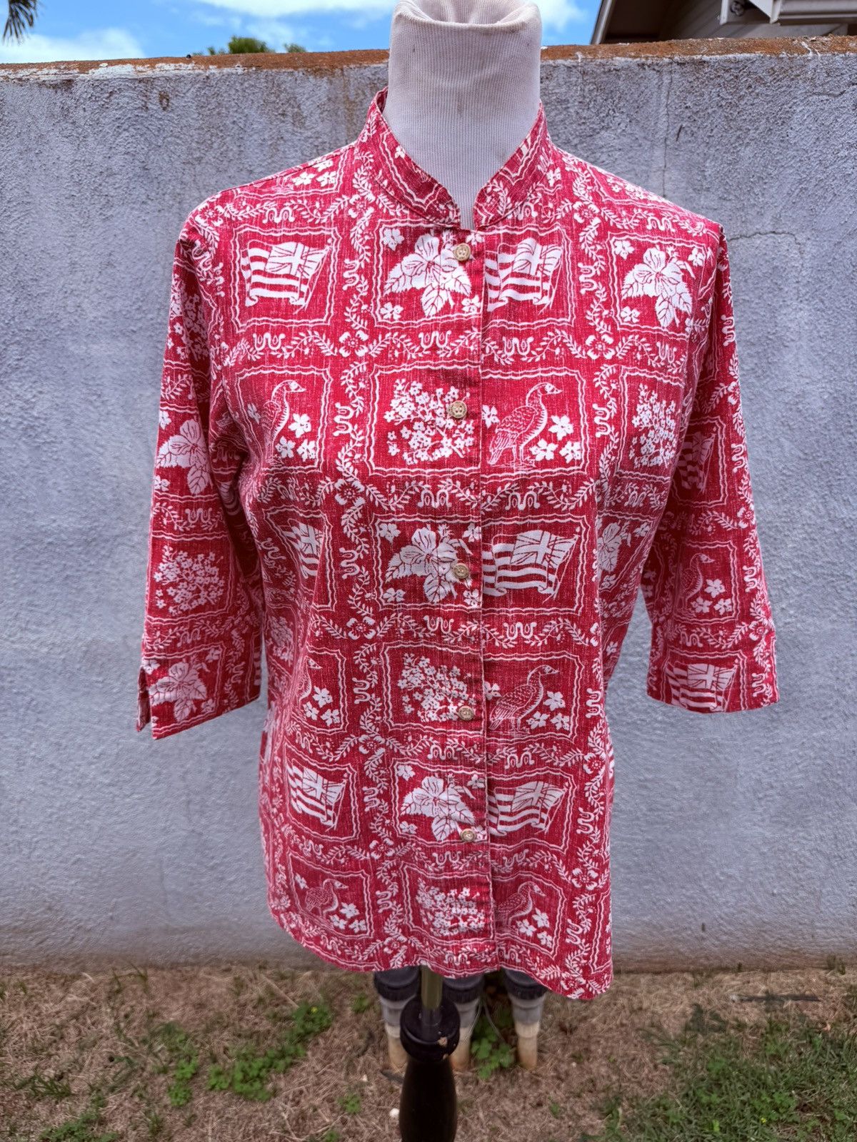 Reyn Spooner Reyn Spooner Tunic Women's S Hawaiian Blouse Red/White Size S / US 4 / IT 40 - 1 Thumbnail