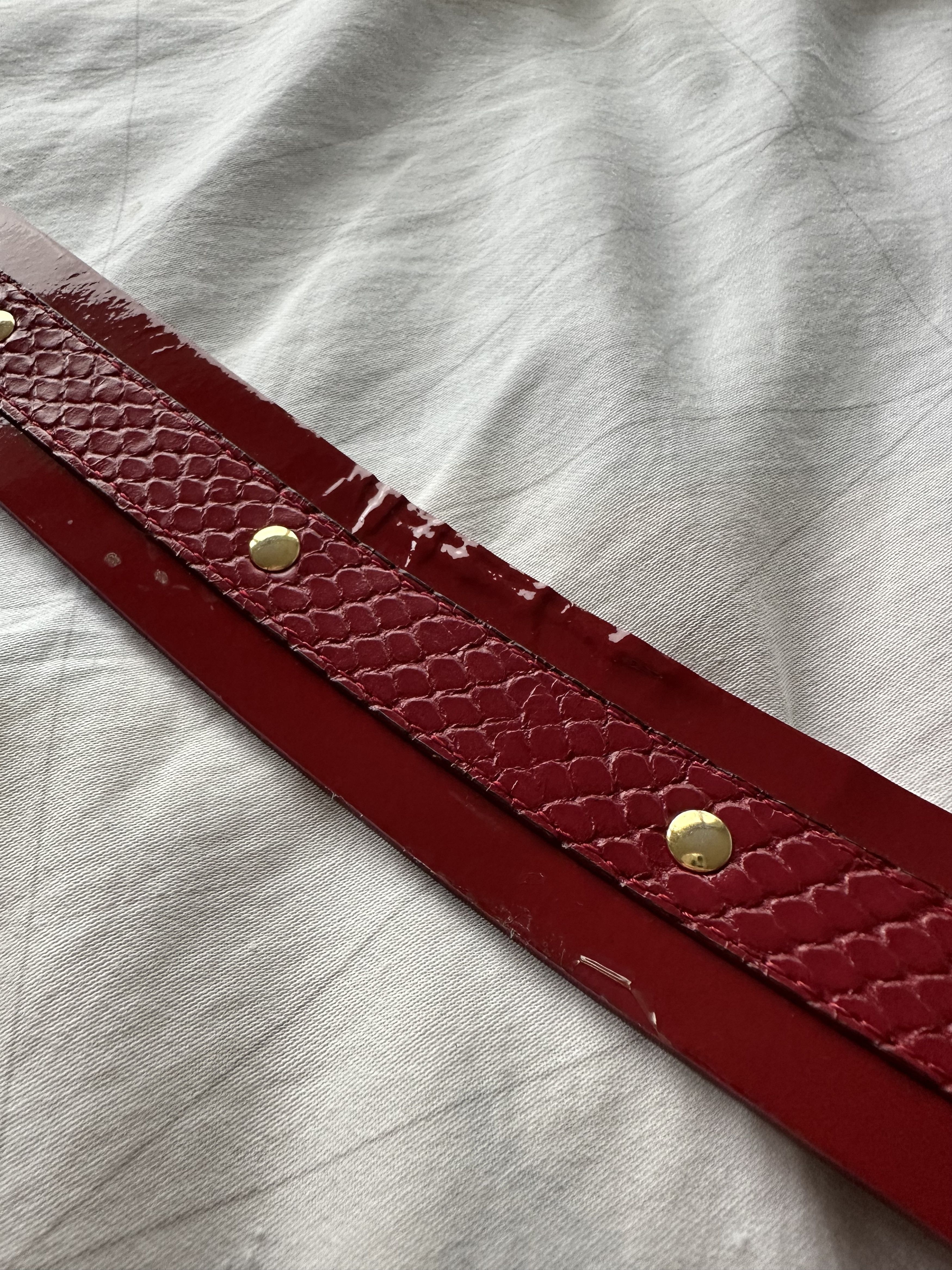 Just Cavalli Just Cavalli Red Snakeskin Leather Belt Size ONE SIZE - 4 Thumbnail