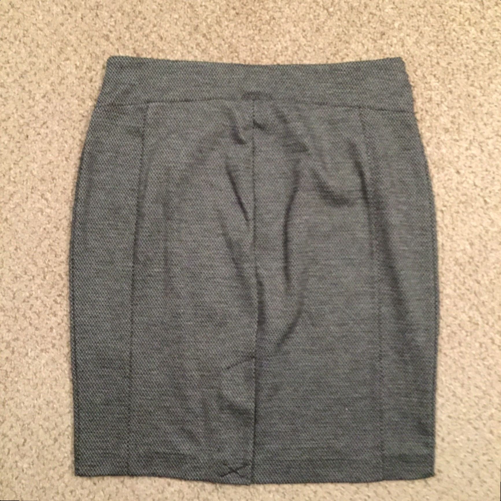 Sea New York New York & Company Skirt Knee Length Gray Geometric Pull On M Unlined Slit Pencil Women Mens? Size 32" / US 10 / IT 46 - 6 Thumbnail