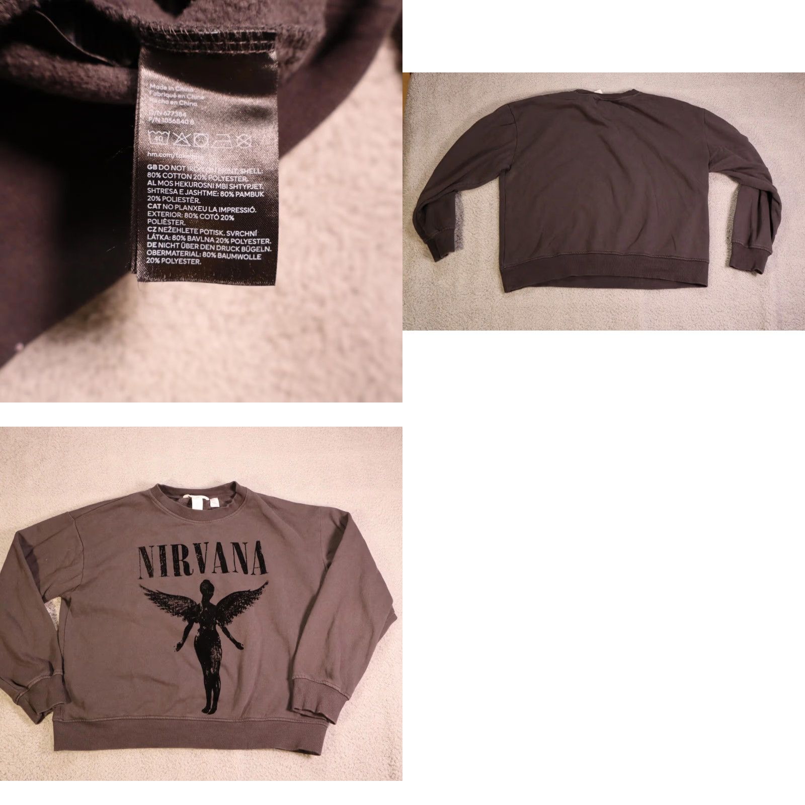 H&M H&M Nirvana Oversized Sweatshirt Gray M Women Pullover Activewear Read Size M / US 6-8 / IT 42-44 - 8 Thumbnail
