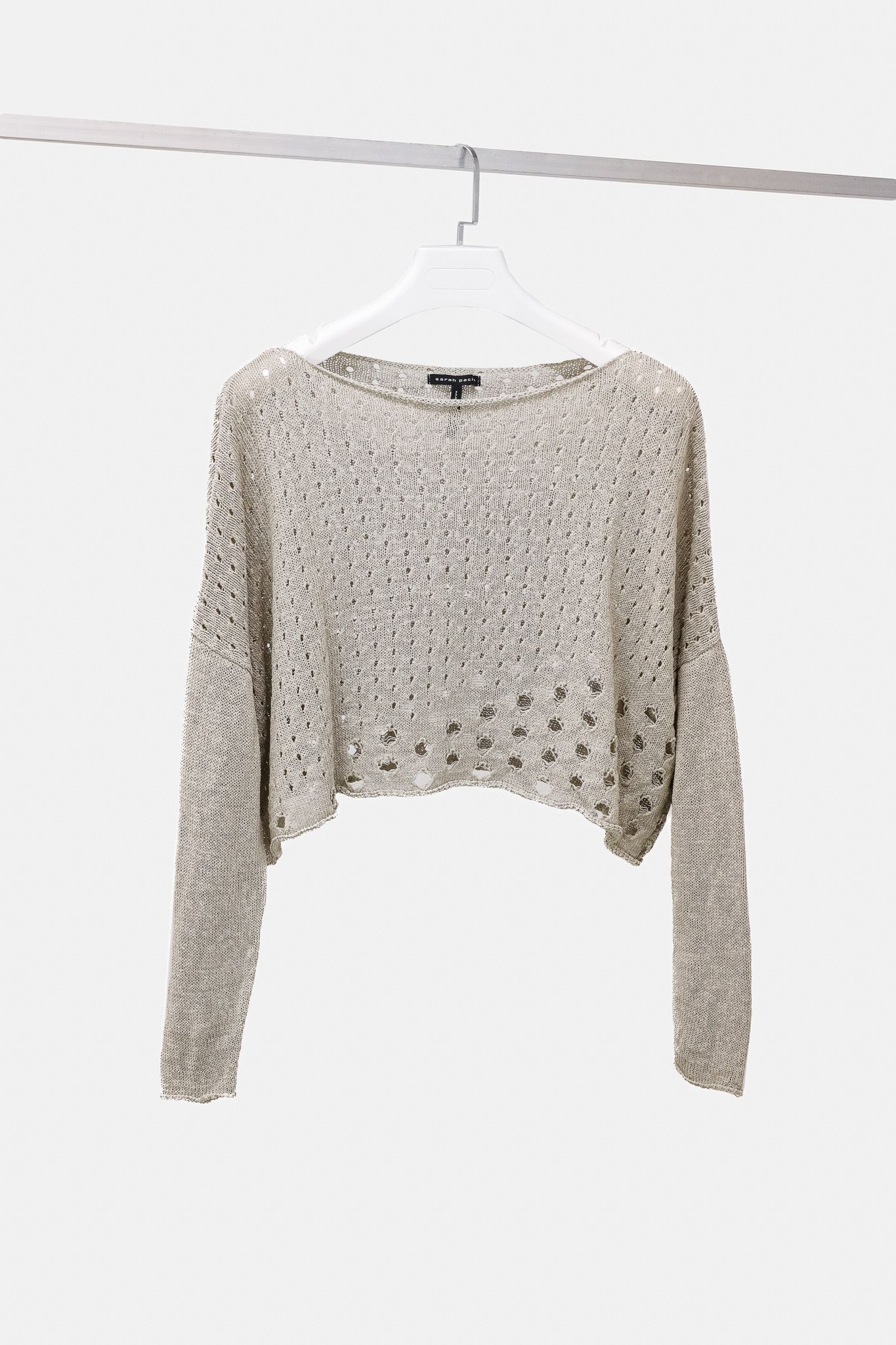 image of Sarah Pacini Open Knit Sweater in Beige, Women's (Size Small)