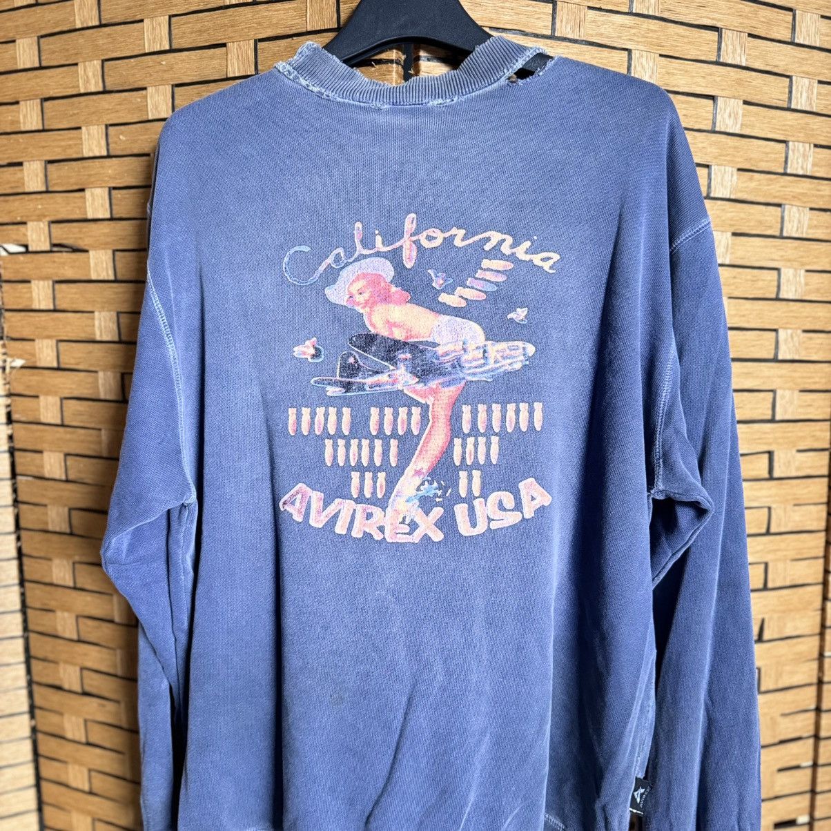 Avirex Vintage Trashed Avirex Bombardier Sweatshirt Size US L / EU 52-54 / 3 - 1 Thumbnail