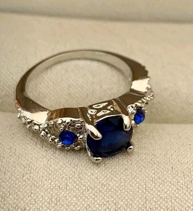 Other Simulated Blue Sapphire Engagement Ring Size 7 Size ONE SIZE - 4 Thumbnail