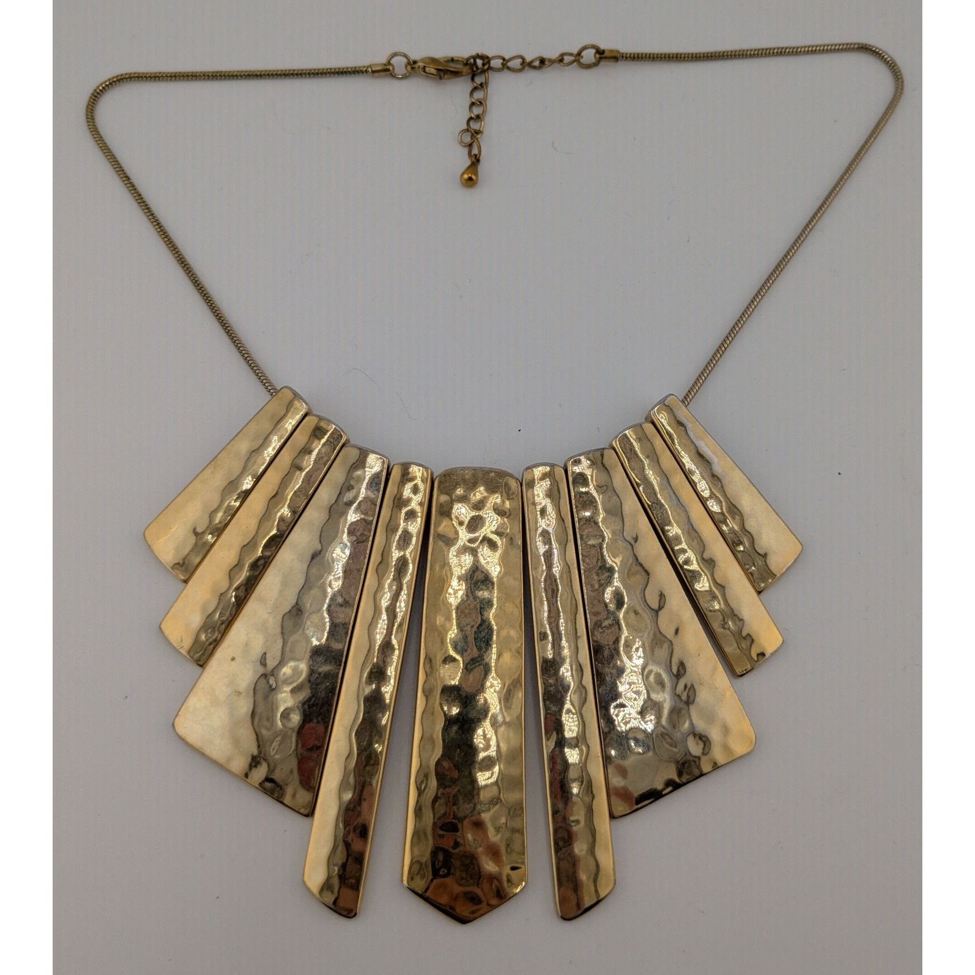 Other Glam Hammered Graduated Gold-Tone Statement Bib Necklace Size ONE SIZE - 6 Thumbnail
