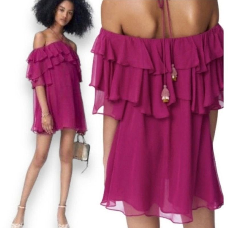 Rebecca Minkoff Rebecca Minkoff Dena Halter Neckline Ruffled Dress Size S Size S / US 4 / IT 40 - 3 Thumbnail