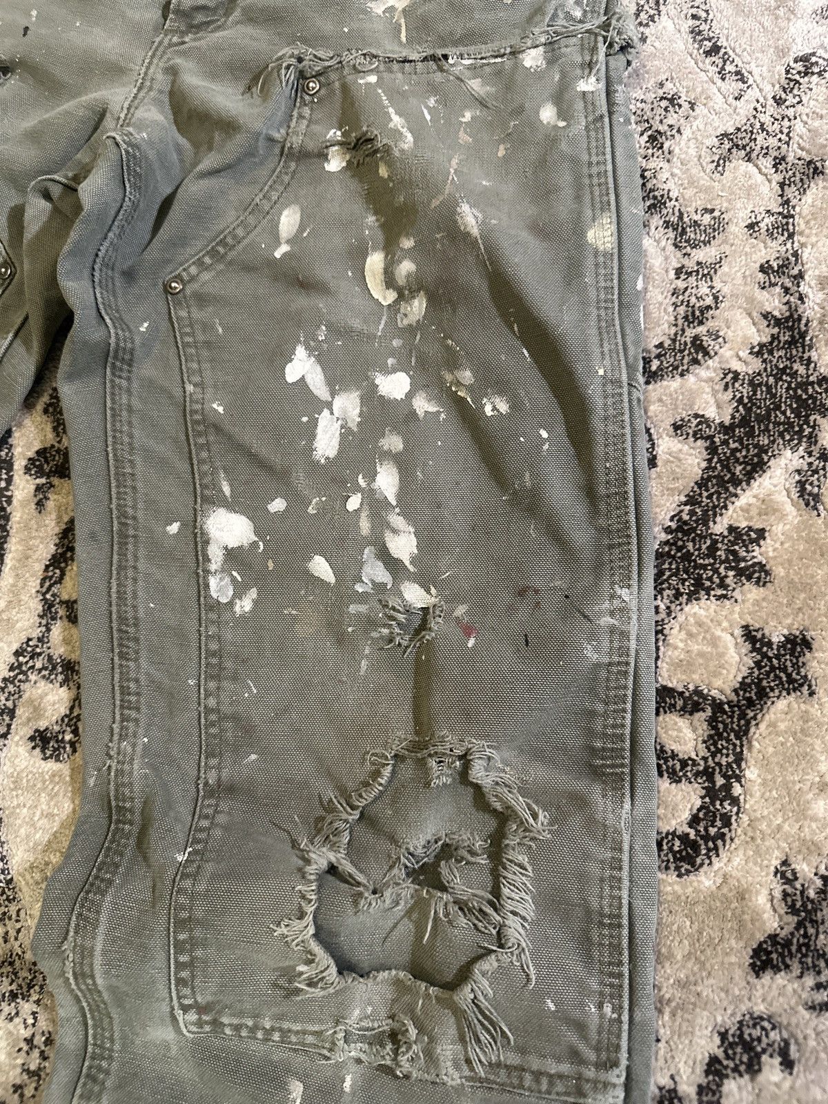 Carhartt × Vintage Vintage Carhartt Double Knee Paint Splatter Pants Size US 30 / EU 46 - 3 Thumbnail