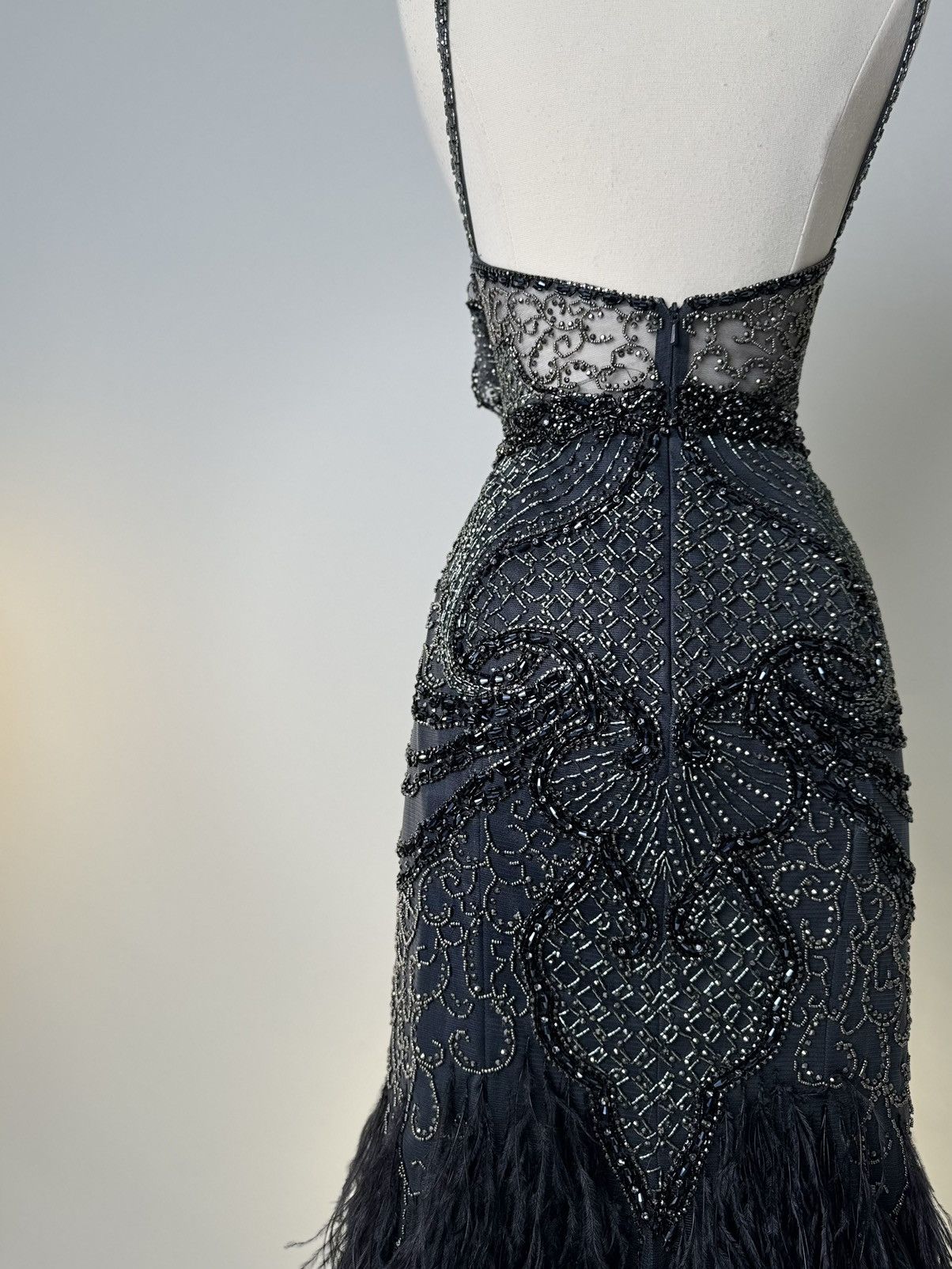 Other Brand New US 12 Jovani Feather Beaded Evening Dress Size XL / US 12-14 / IT 48-50 - 6 Thumbnail