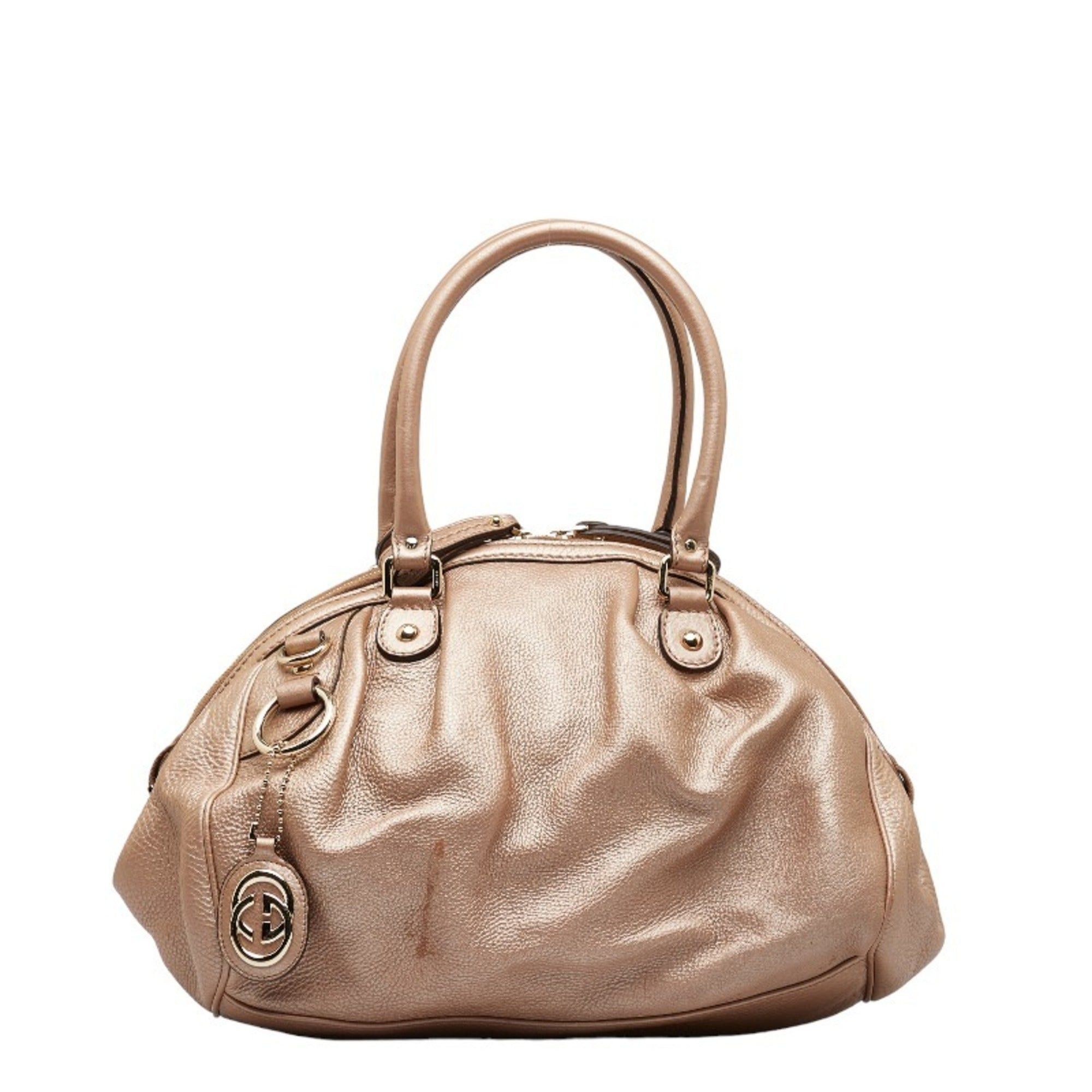 image of Gucci Sookie Handbag Shoulder Bag 223974 Champagne Pink Leather Women's in Gold