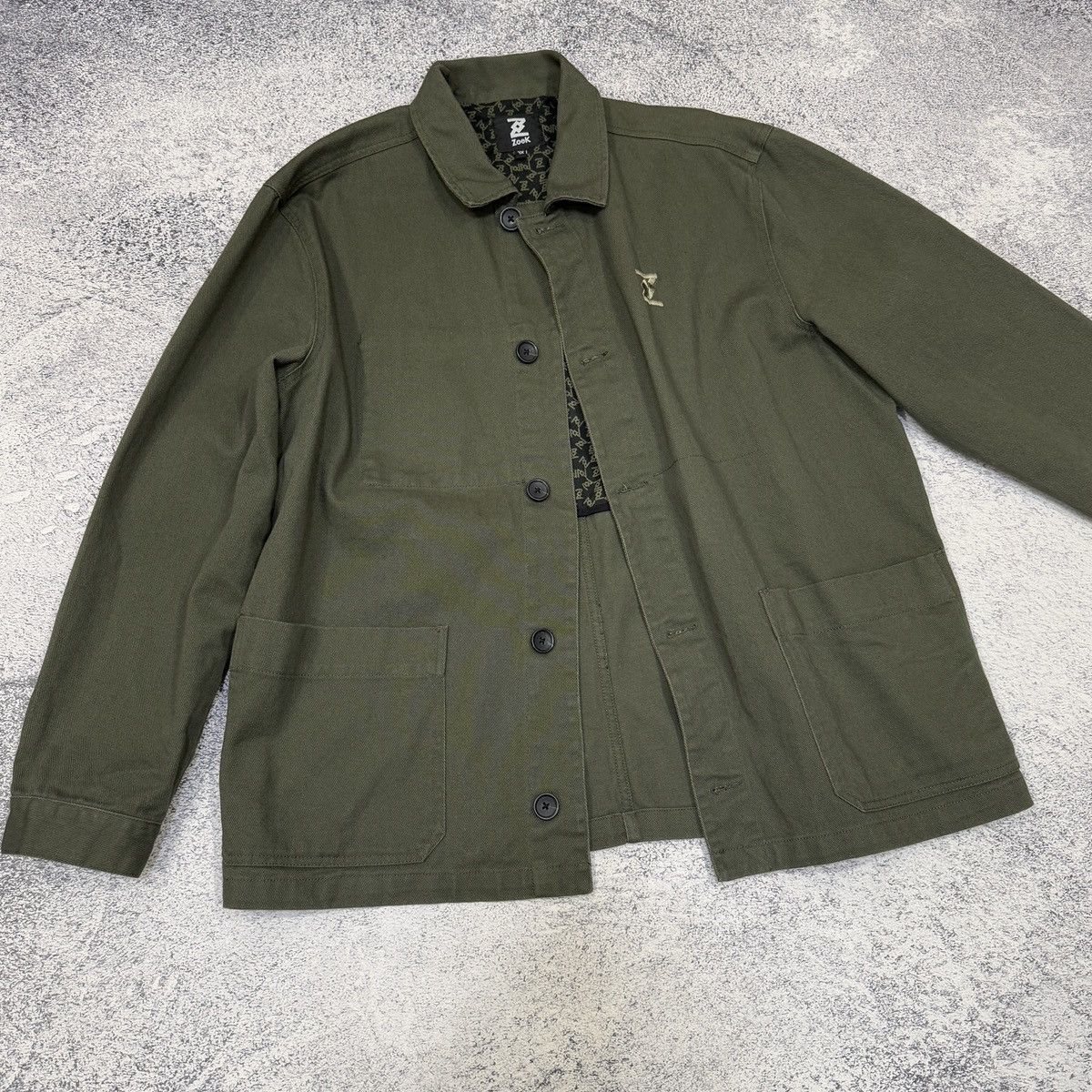 Vintage ZoeK Cotton Twill Inkas Jacket XL Olive Embroidered Size US XL / EU 56 / 4 - 11 Thumbnail