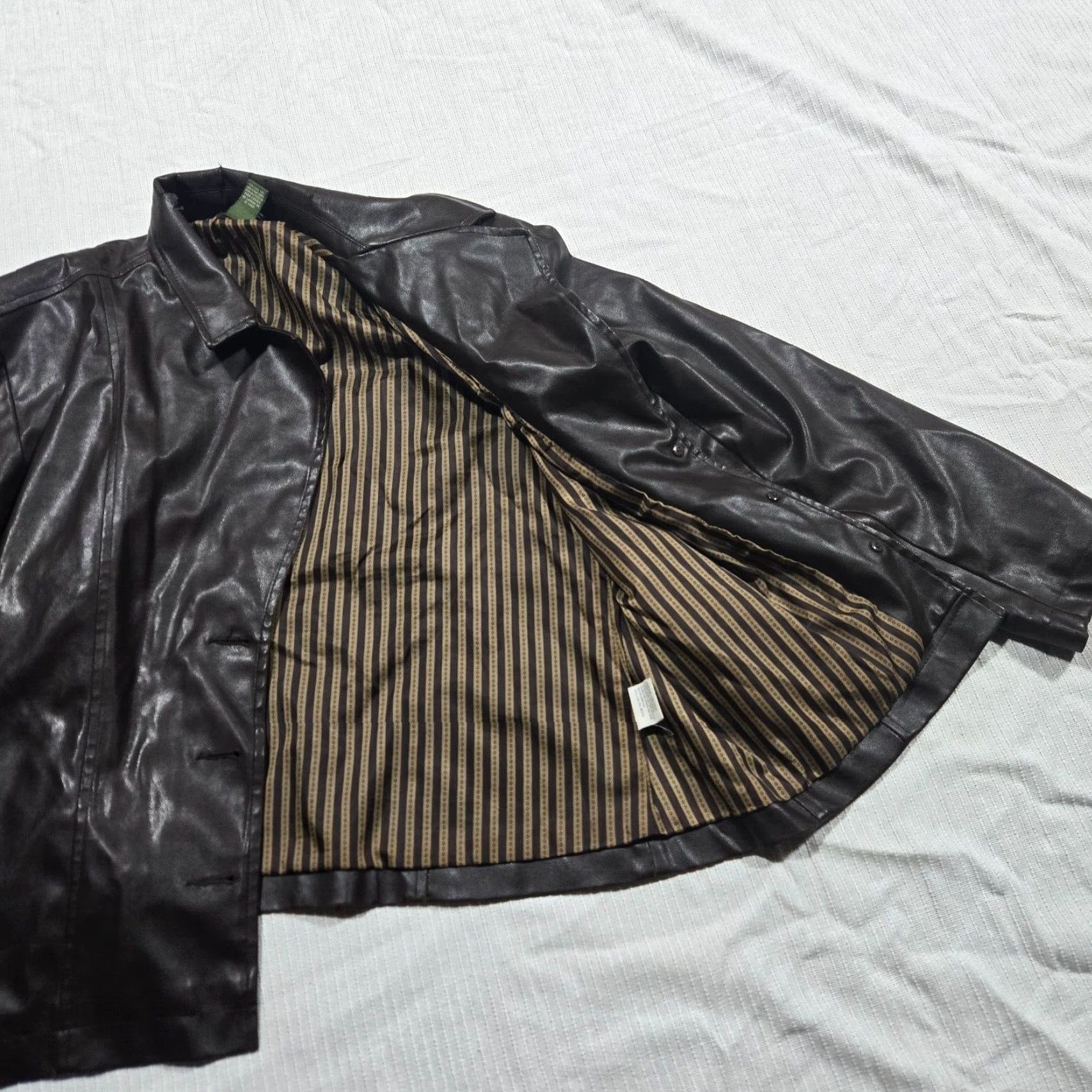 FLAX Mountain Lake Jacket Coat Flax Faux Leather Brown Adult Women's PL Petite Large Brown Mountain Lake Jacket Coat Flax Faux Leather Size L / US 10 / IT 46 - 2 Thumbnail