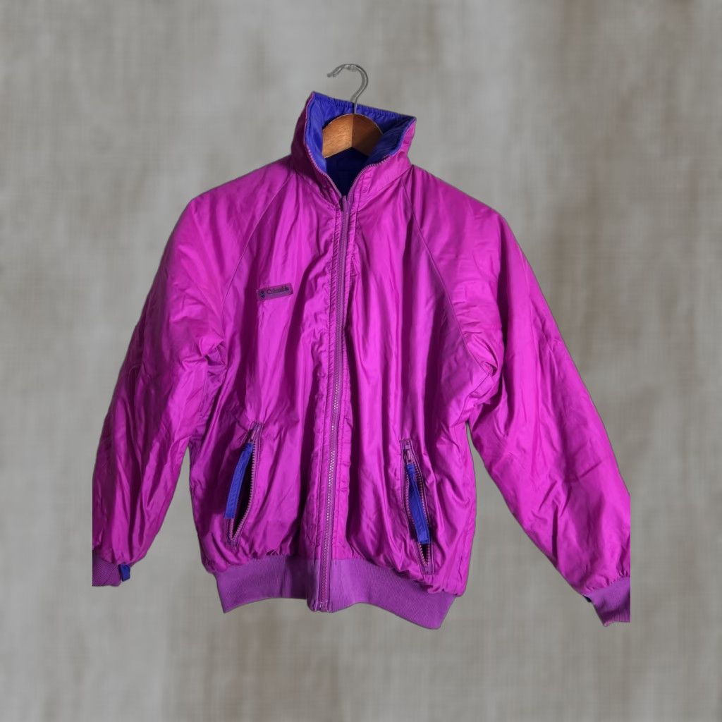 Pinko VINTAGE Columbia Women’s Jacket Reversible 90s Small Pink Purple Full Zip Puffer Size S / US 4 / IT 40 - 1 Thumbnail