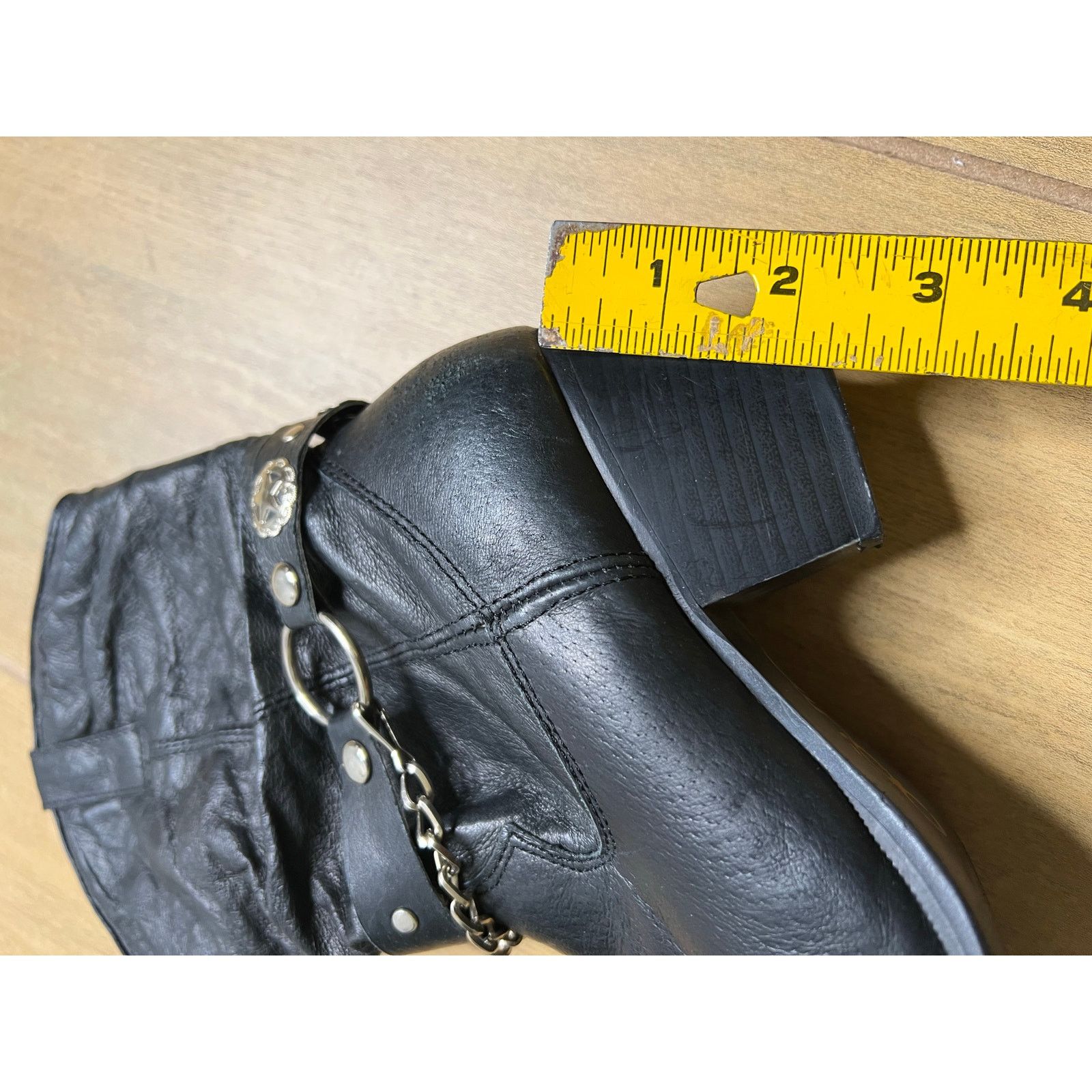 Vintage Dingo Ladies' Bailey Black Slouch Harnessed Boots Sz 6 M Size US 6 / IT 36 - 8 Thumbnail