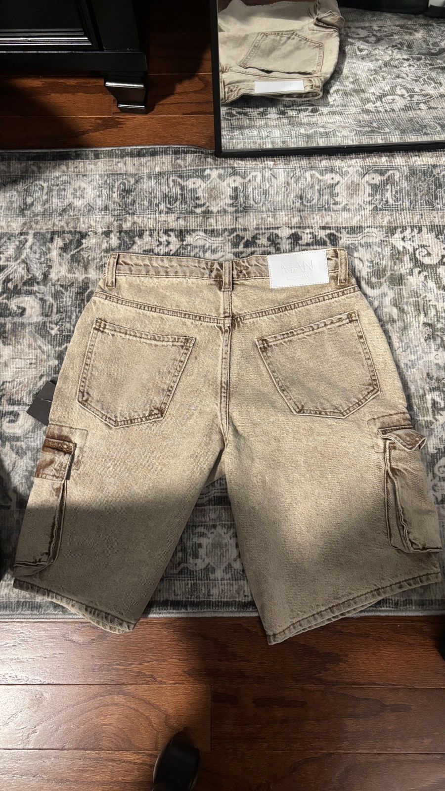 Boohoo Cargo Jean Shorts NWT Size US 28 / EU 44 - 3 Thumbnail