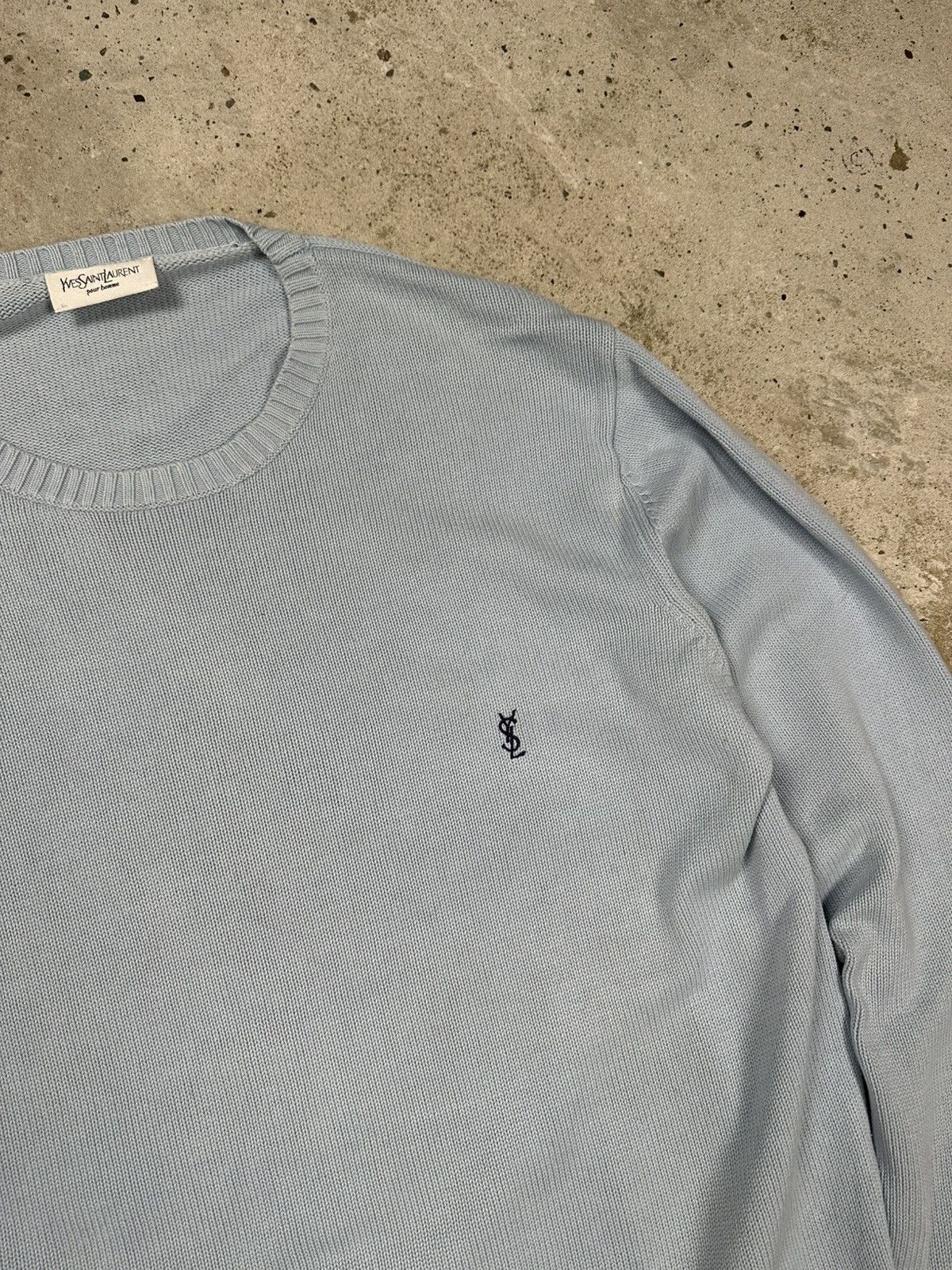Yves Saint Laurent Vintage 90s Yves Saint Laurent Baby Blue Sweater Jumper Knit Size US XL / EU 56 / 4 - 5 Thumbnail