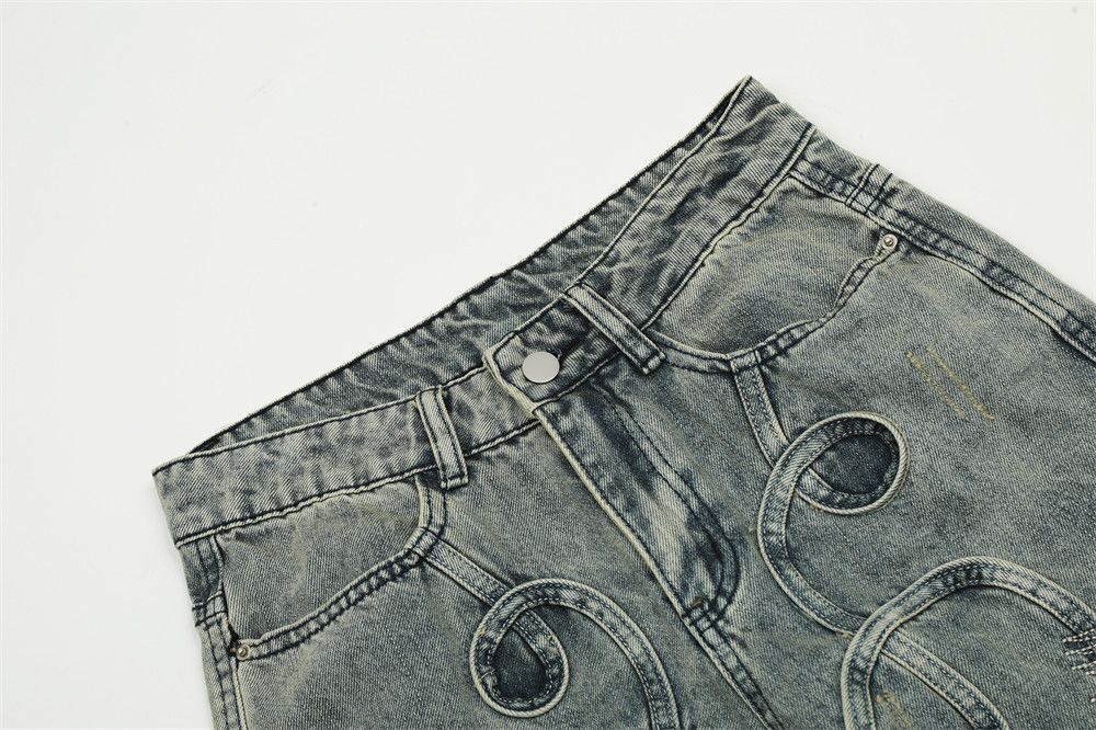 Jean Men's American loose embroidered flared jeans Size US 32 / EU 48 - 3 Thumbnail