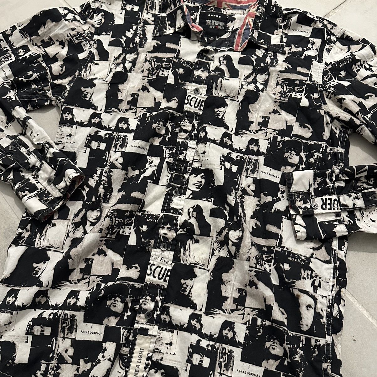 Band Tees Riff Stars Rolling Stones News Paper Print Dress Shirt Size US M / EU 48-50 / 2 - 2 Thumbnail