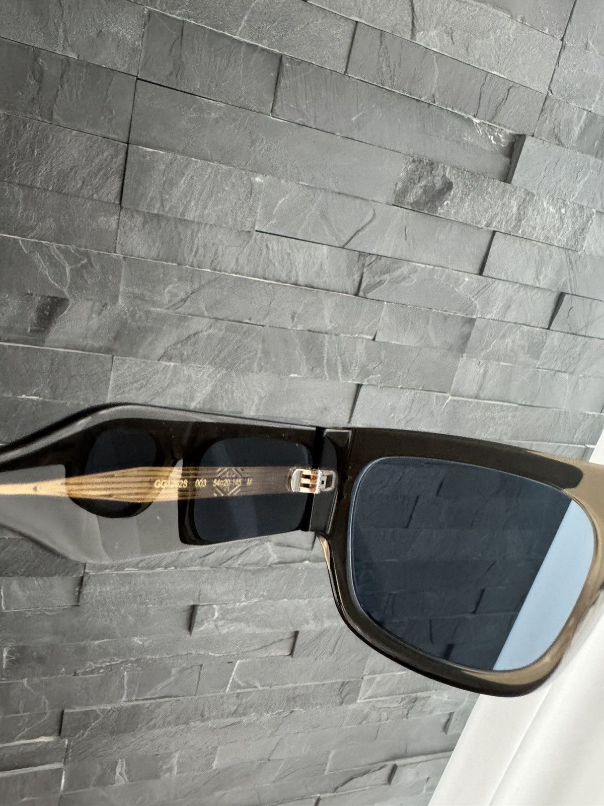 Gucci Gucci logo engraved square-frame Sunglasses Size ONE SIZE - 7 Thumbnail
